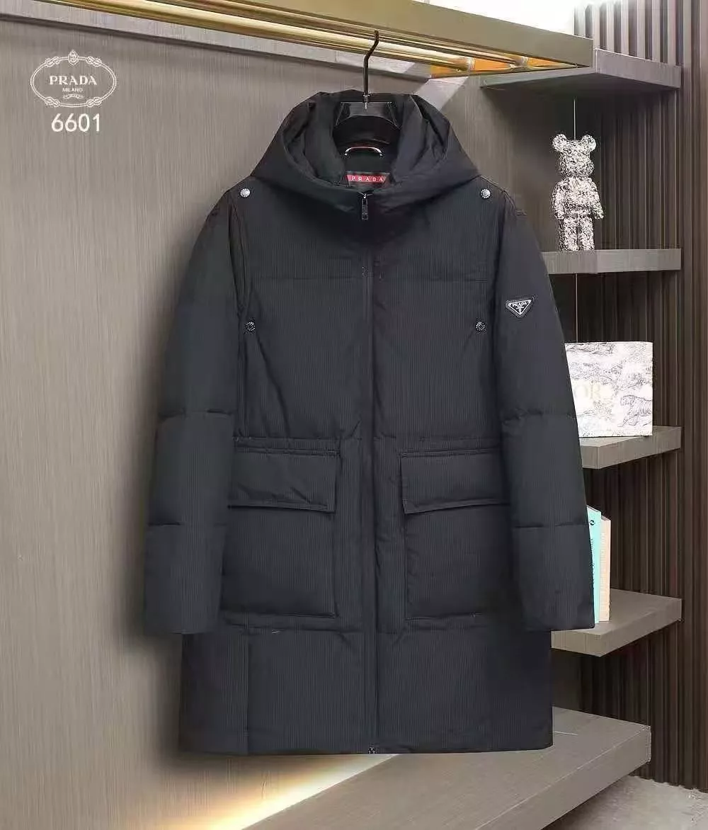 Prada Down Feather Coat Long Sleeved For Men SmartChoice 4384