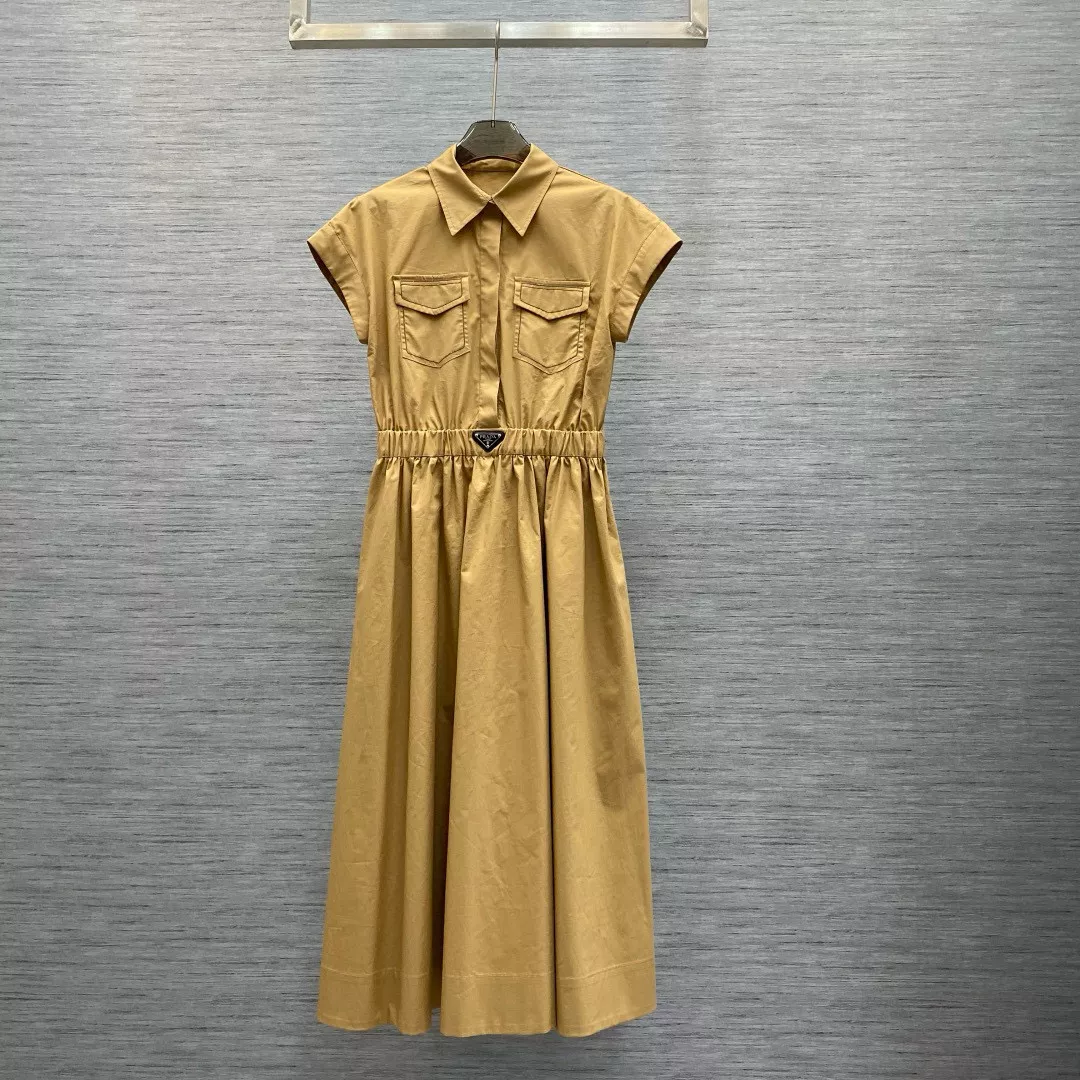 Prada Dresses Short Sleeved For Women Durable 3015