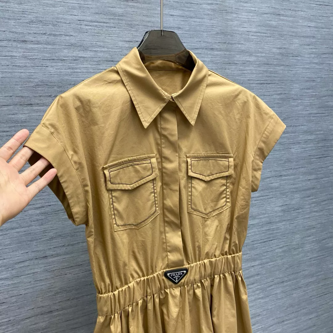 Prada Dresses Short Sleeved For Women Durable 3015