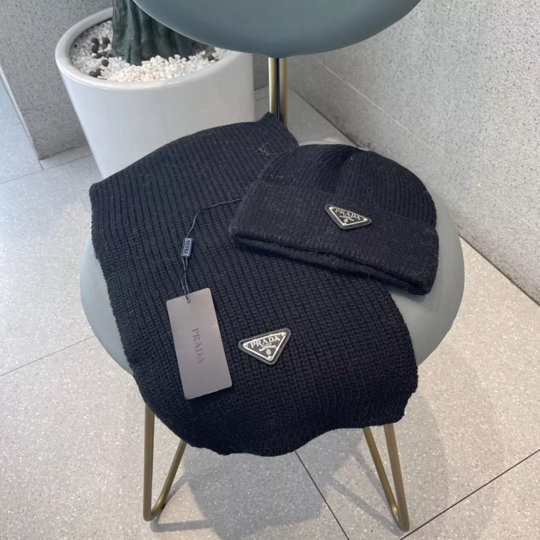Prada Hat and Scarf Set Durable 4462