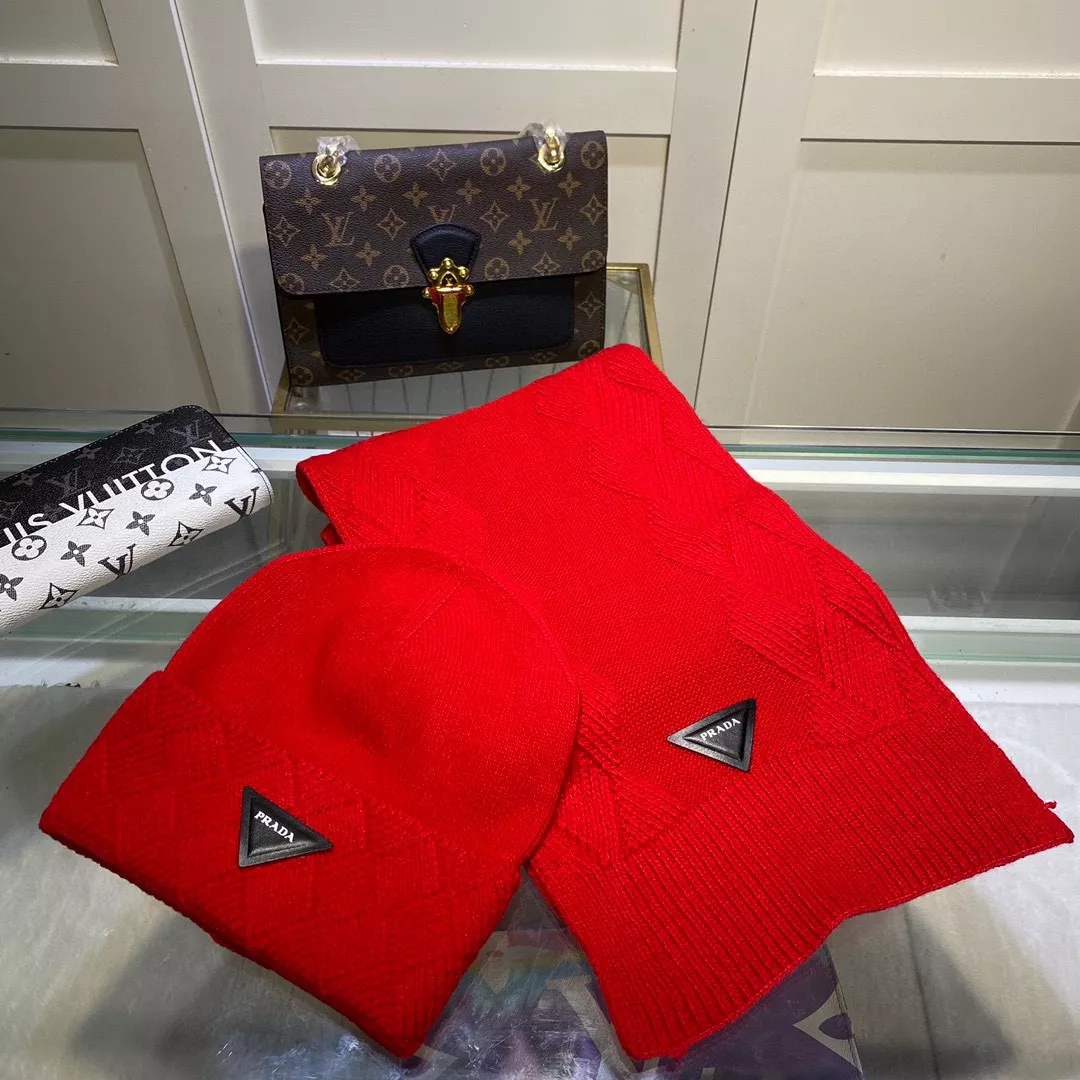 Prada Hat and Scarf Set Minimalist 6817