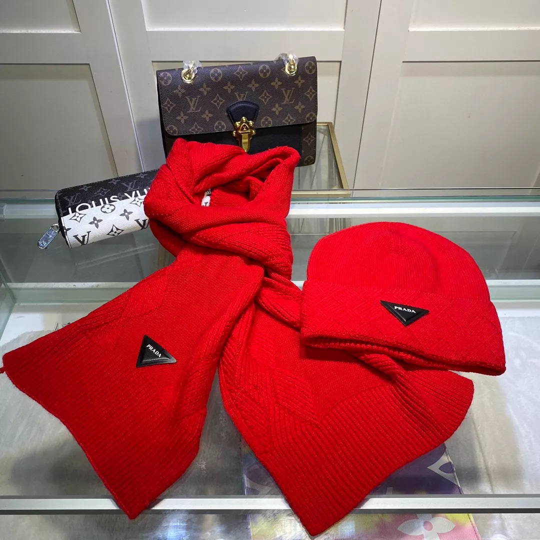 Prada Hat and Scarf Set Minimalist 6817
