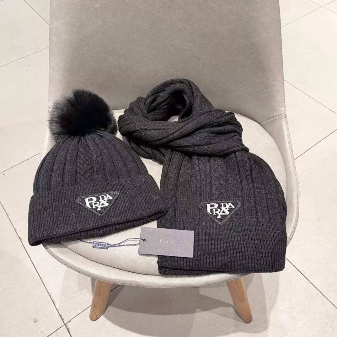 Prada Hat and Scarf Set Reliable 1596
