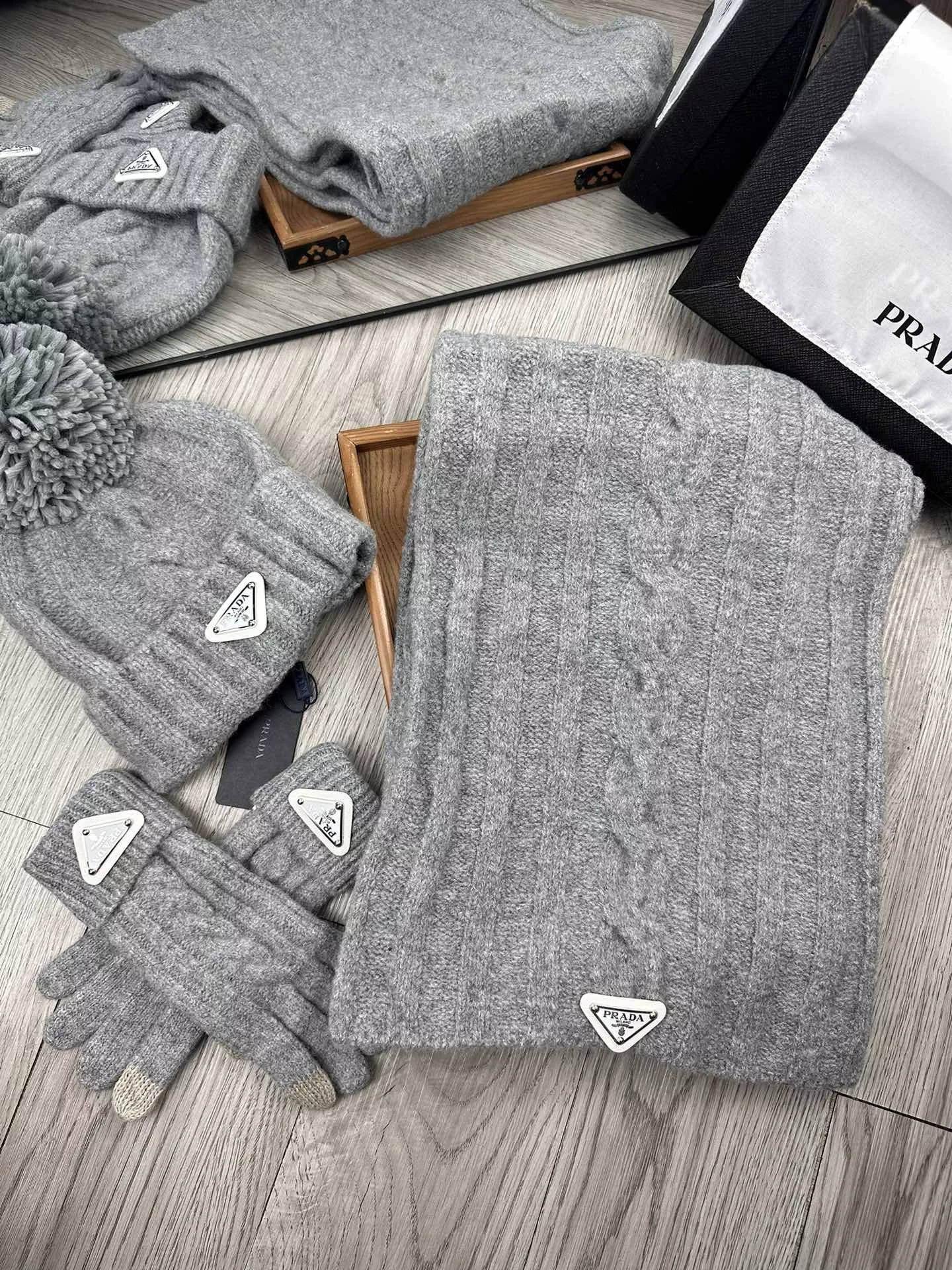 Prada Hat and Scarf and Glove Set SportInspired 3181