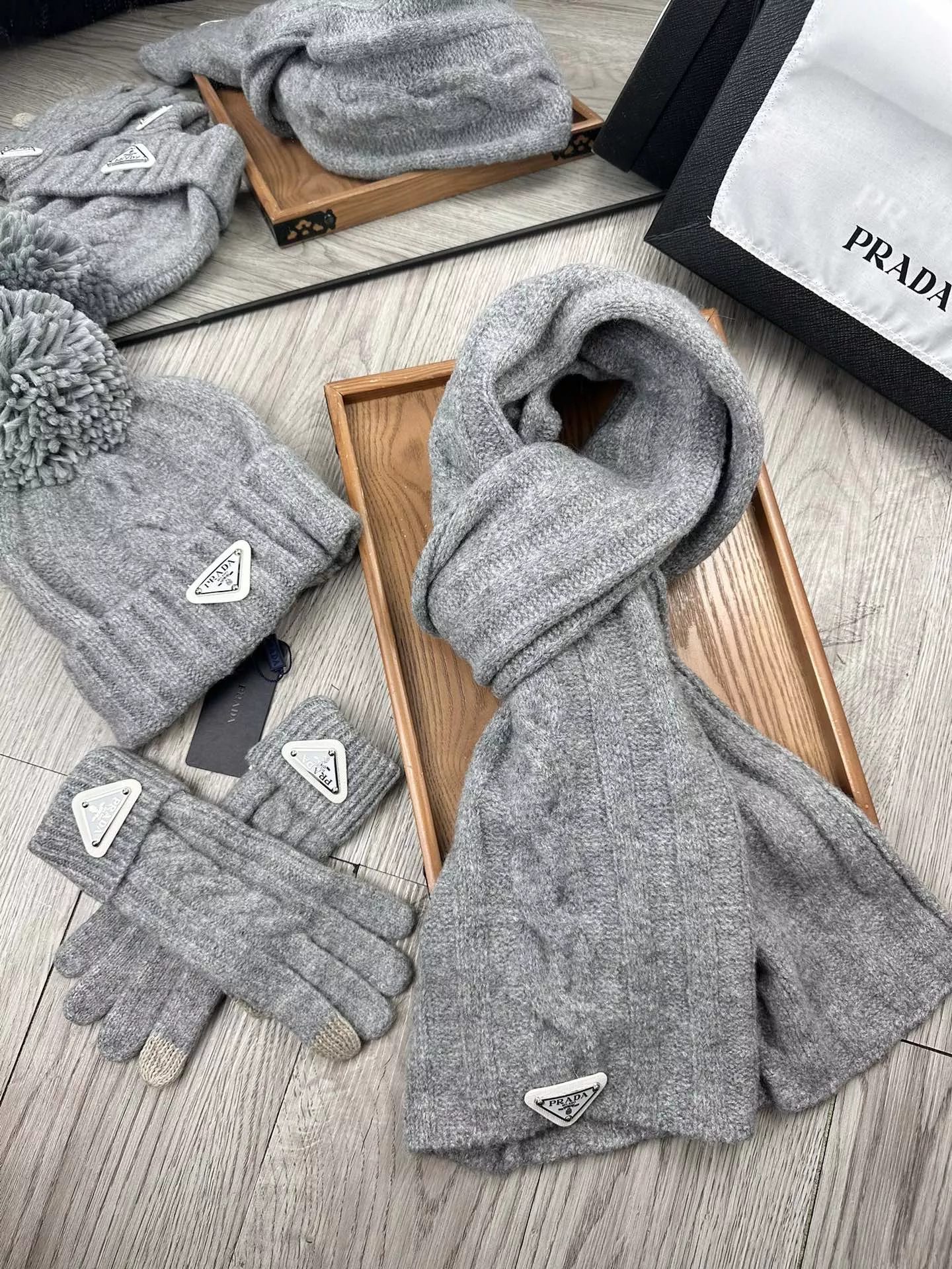 Prada Hat and Scarf and Glove Set SportInspired 3181