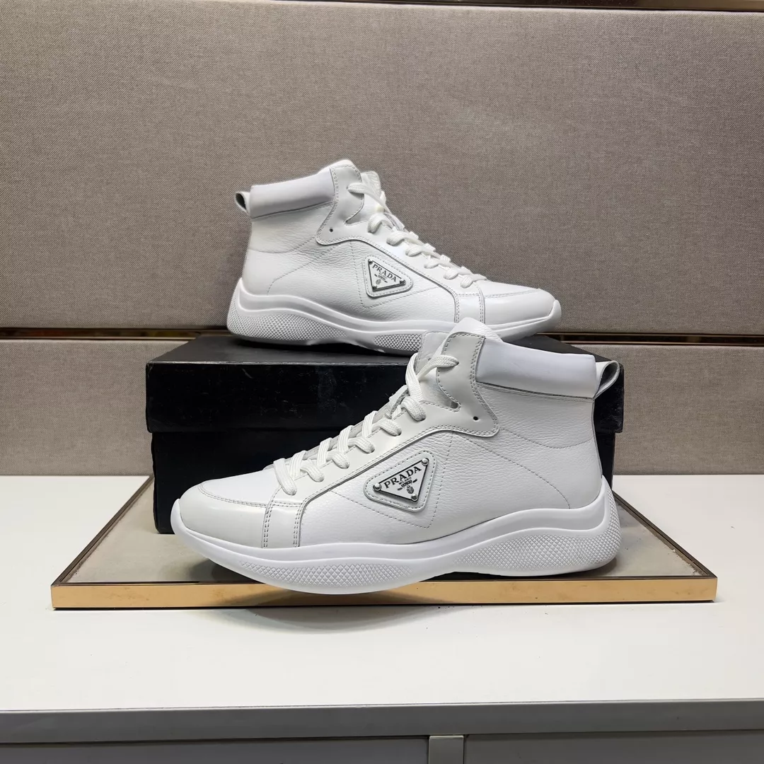 Prada High Top Shoes For Men Durable 3082