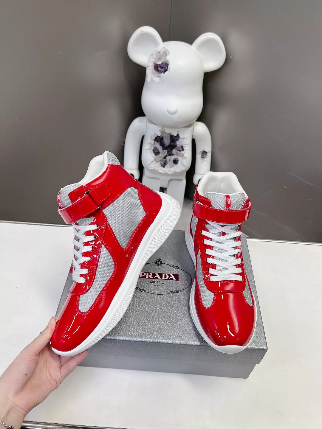 Prada High Top Shoes For Men Elegant 2637