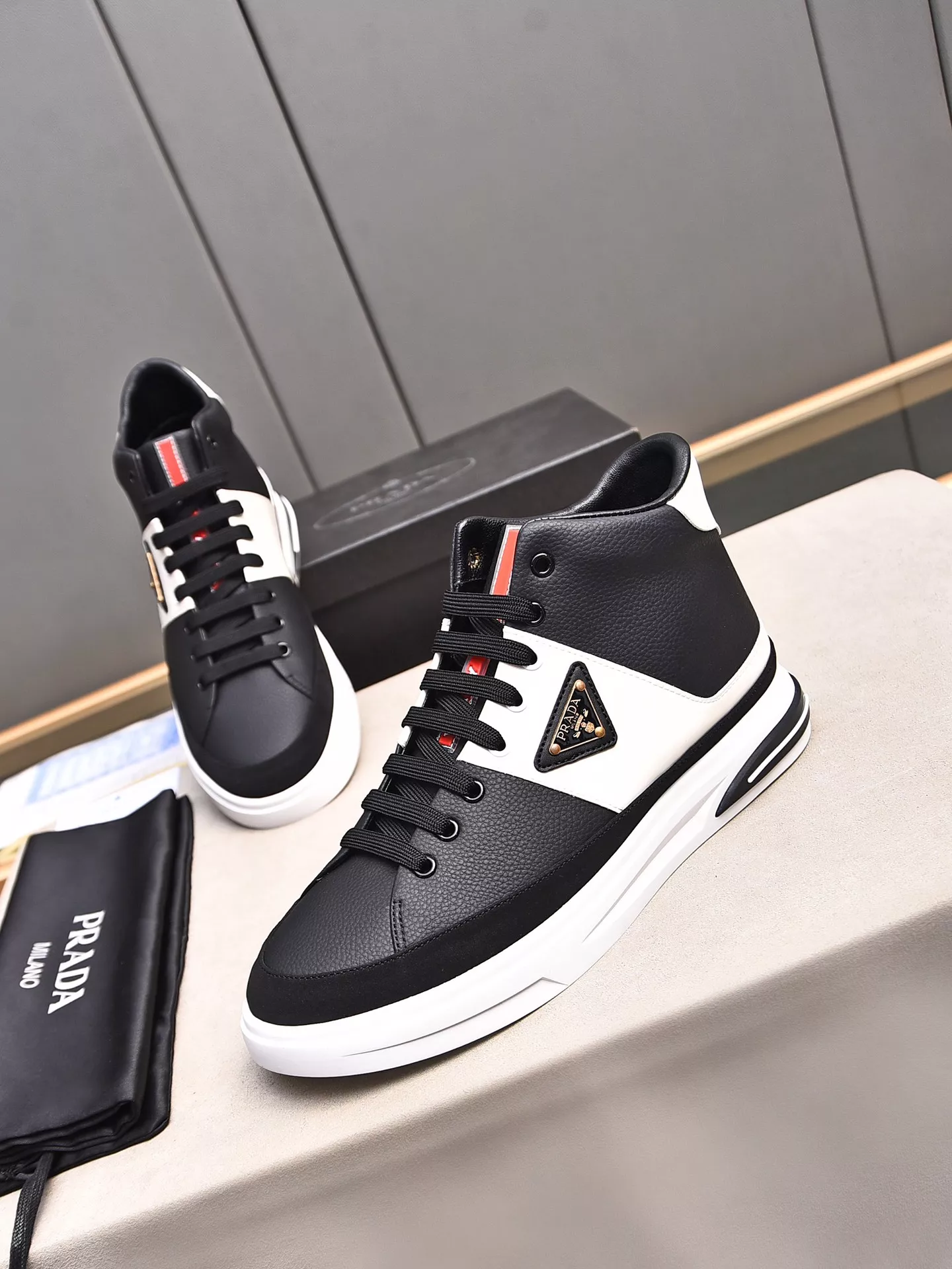 Prada High Top Shoes For Men Resilient 9839