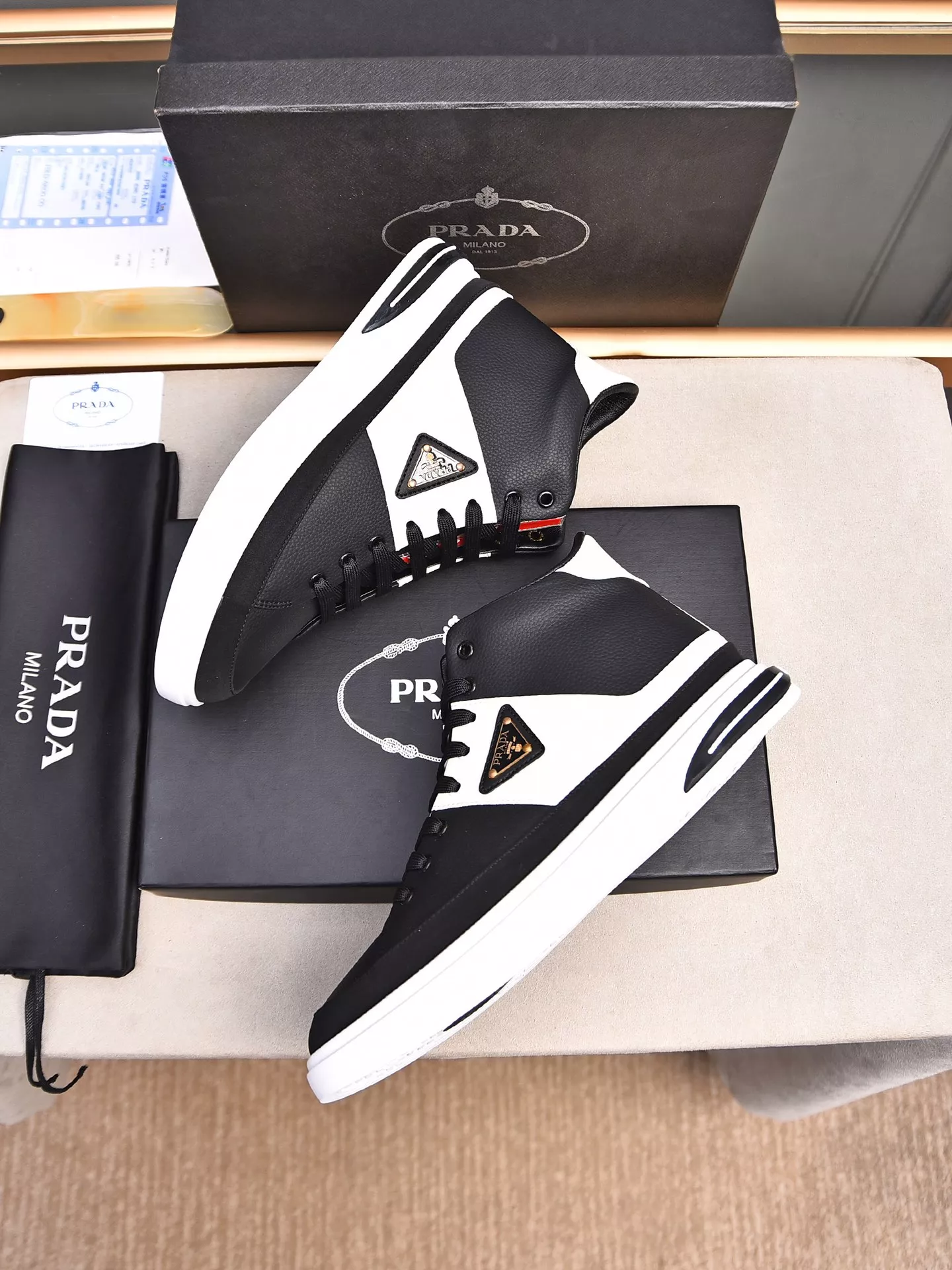 Prada High Top Shoes For Men Resilient 9839