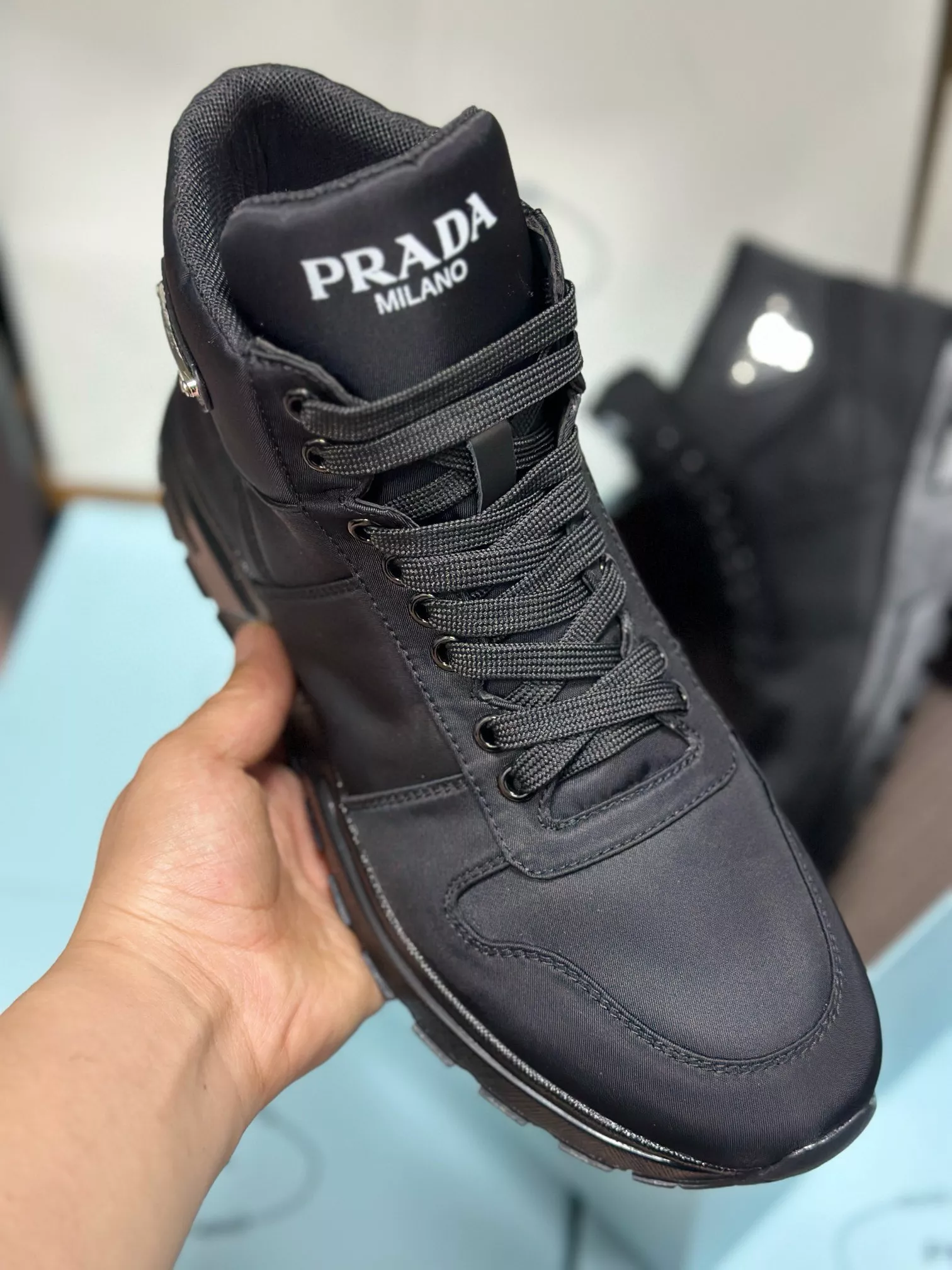 Prada High Top Shoes For Men Vibrant 3117