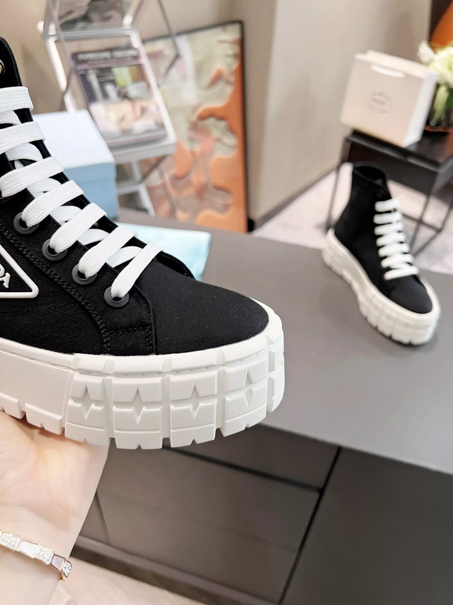 Prada High Top Shoes For Women Soft 1642