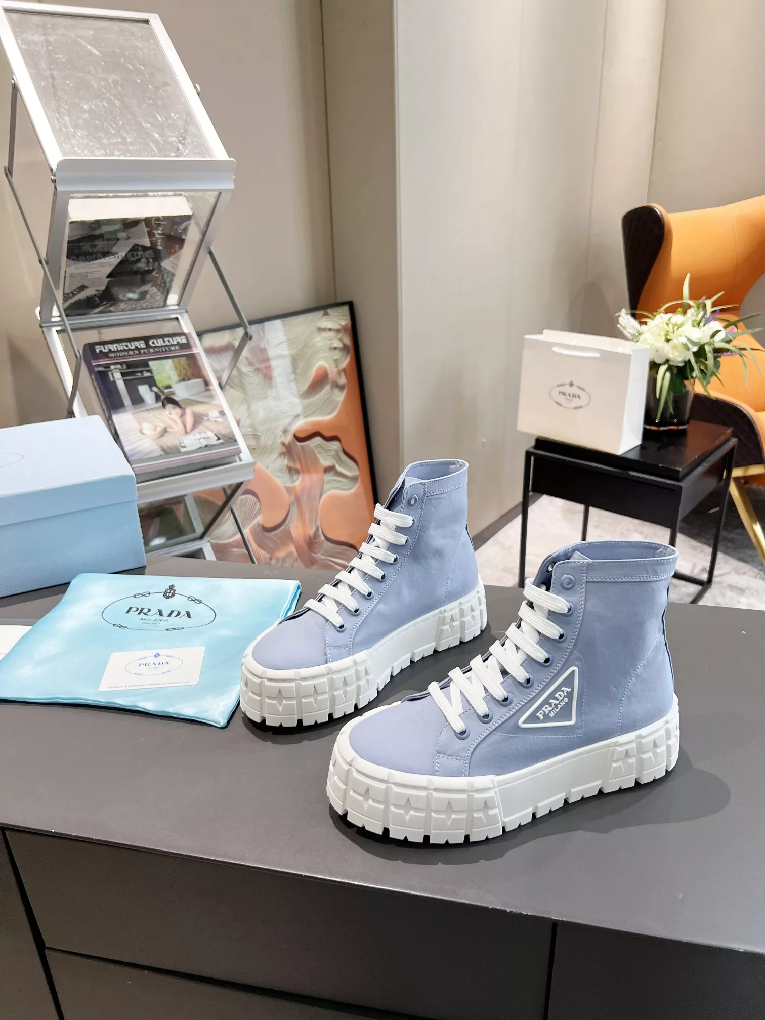 Prada High Top Shoes For Women Unique 646