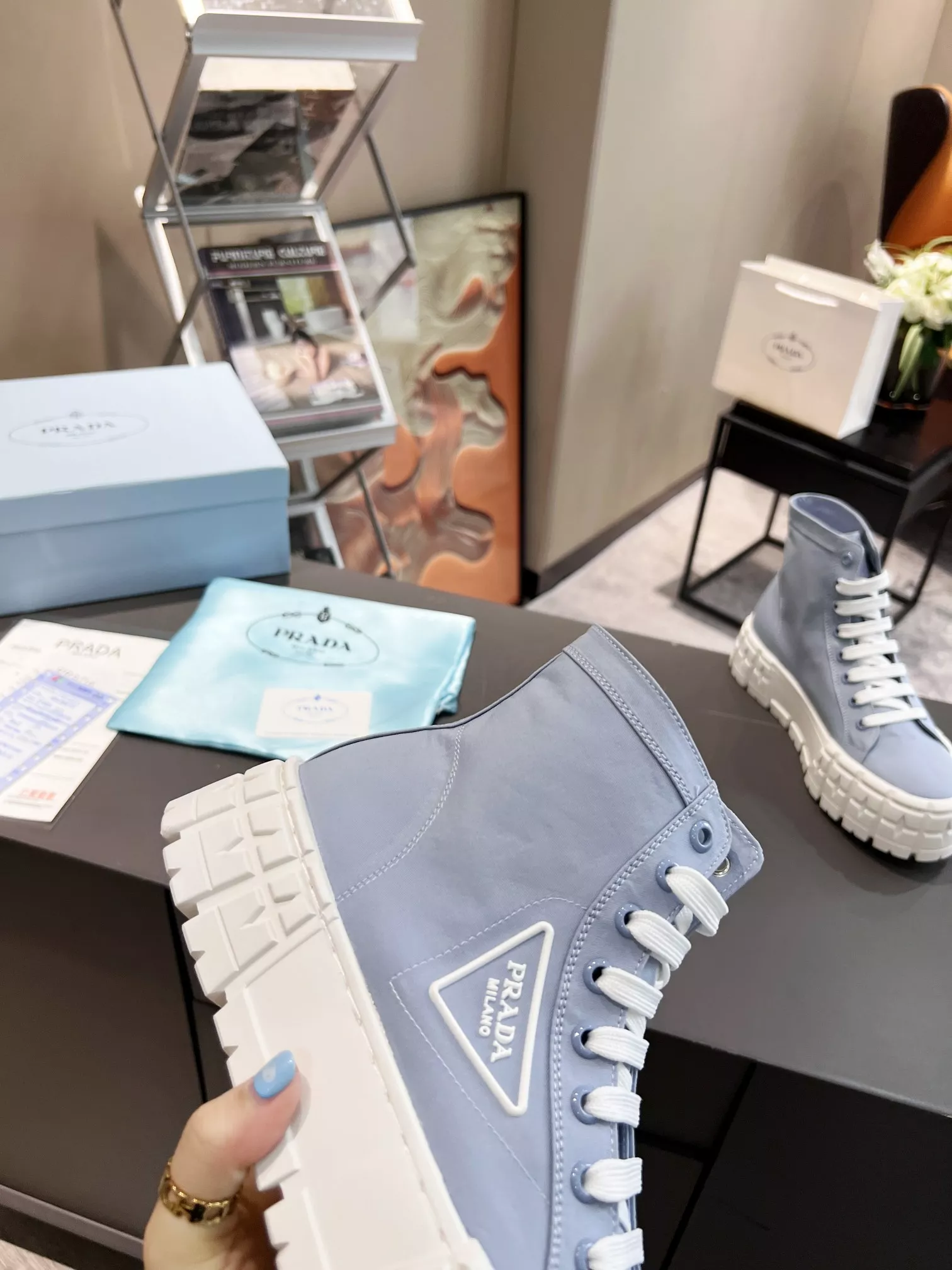 Prada High Top Shoes For Women Unique 646