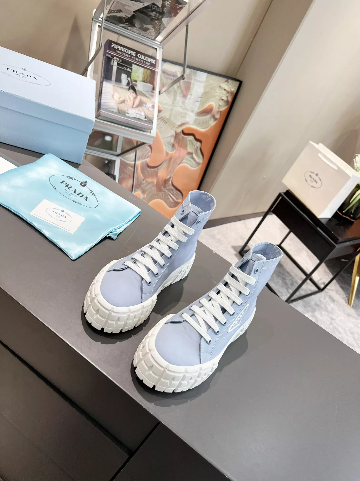 Prada High Top Shoes For Women Unique 646