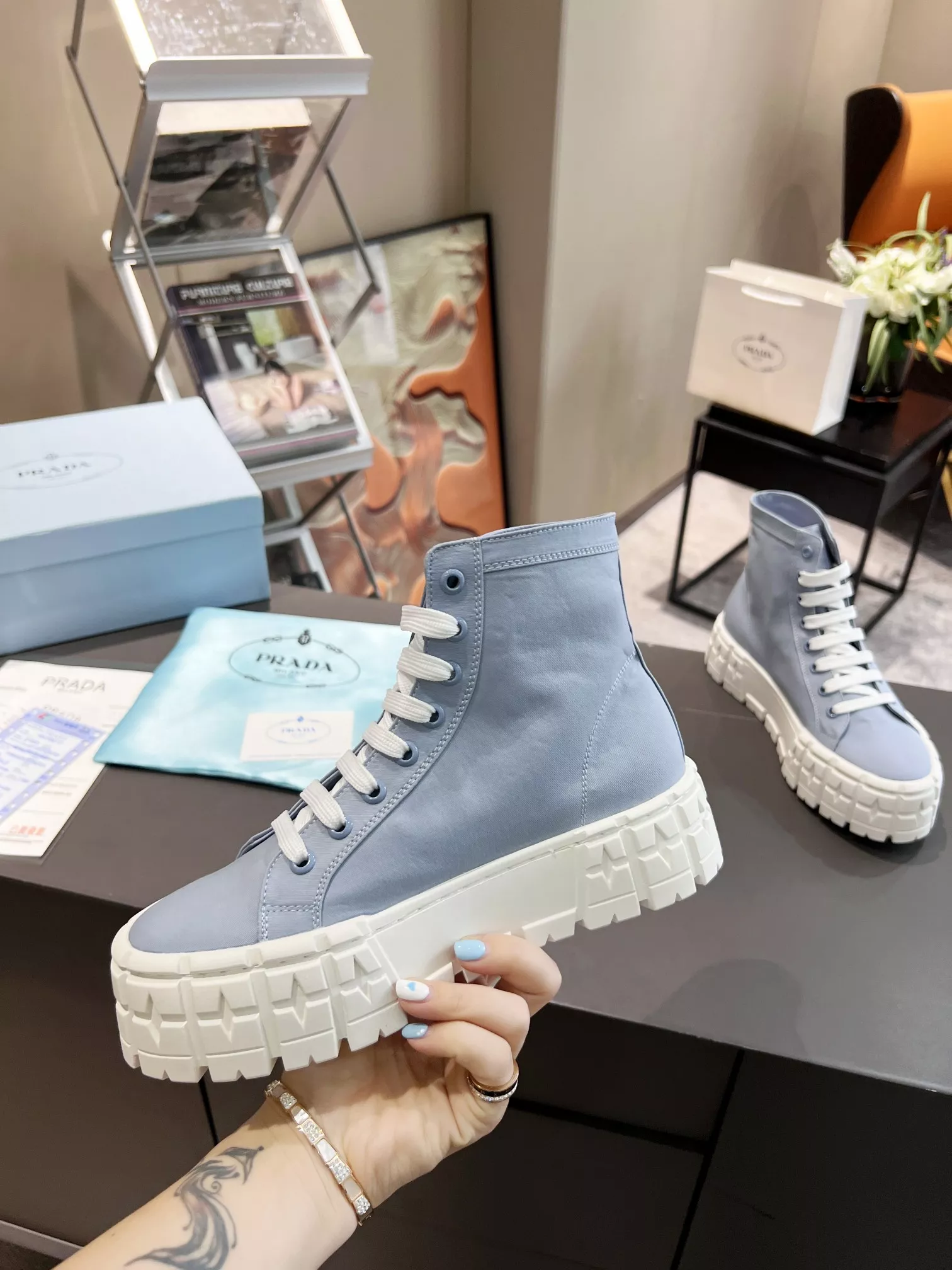 Prada High Top Shoes For Women Unique 646