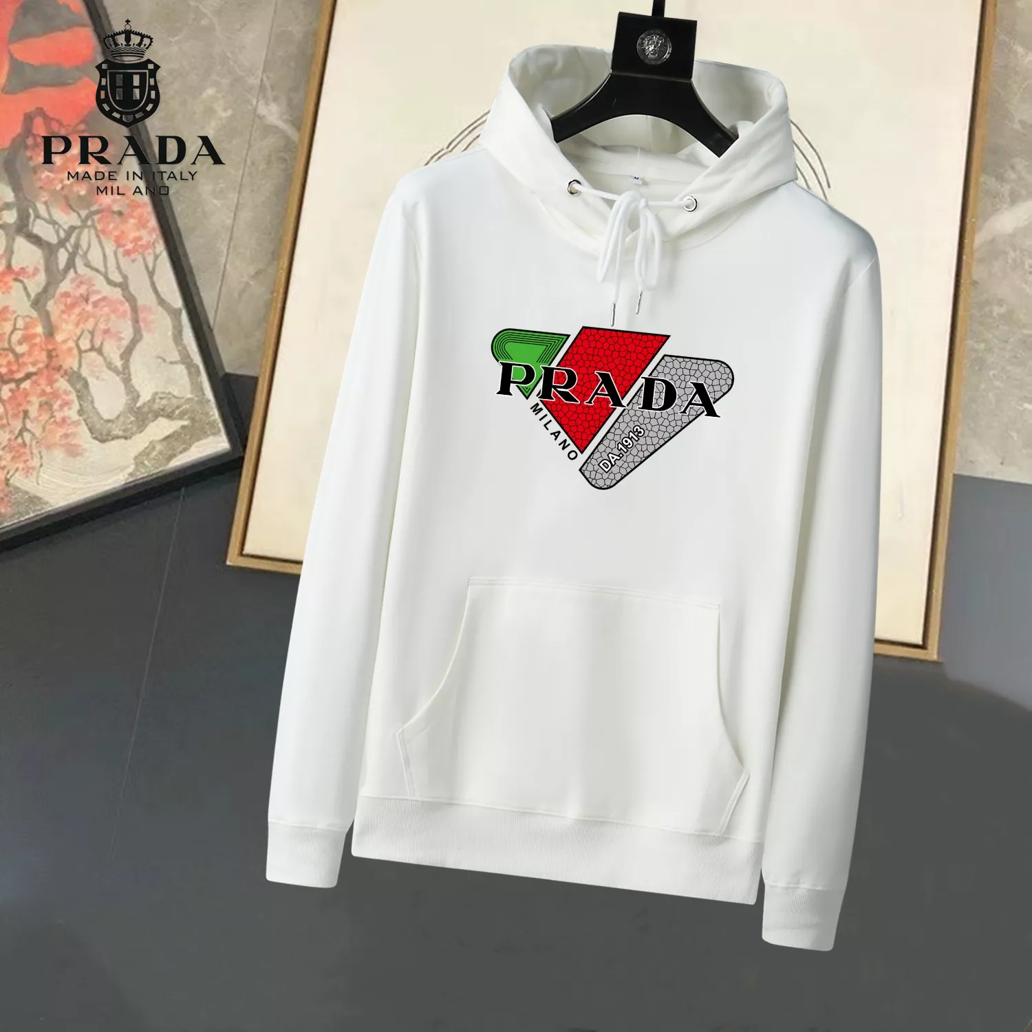 Prada Hoodies Long Sleeved For Men Bold 5832