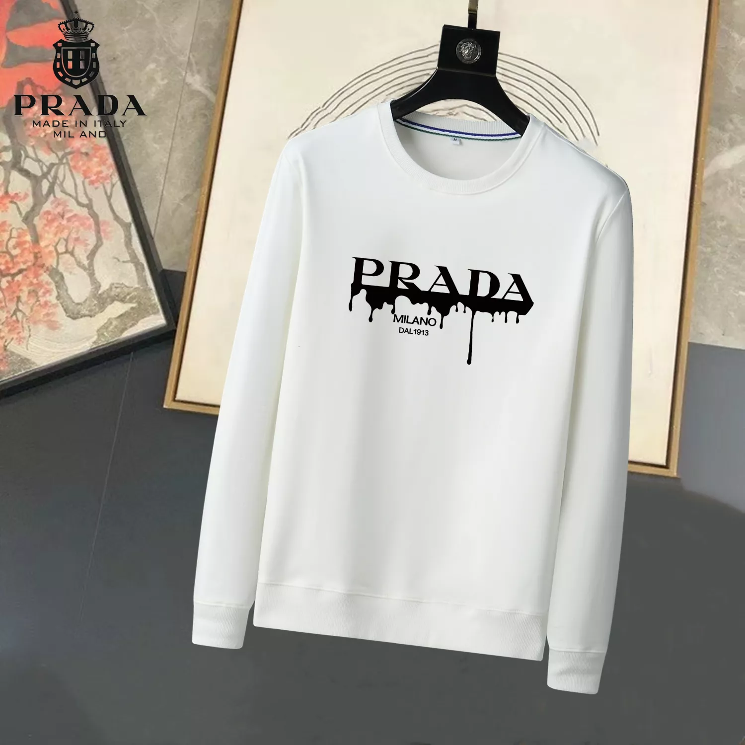 Prada Hoodies Long Sleeved For Men Classic 7839