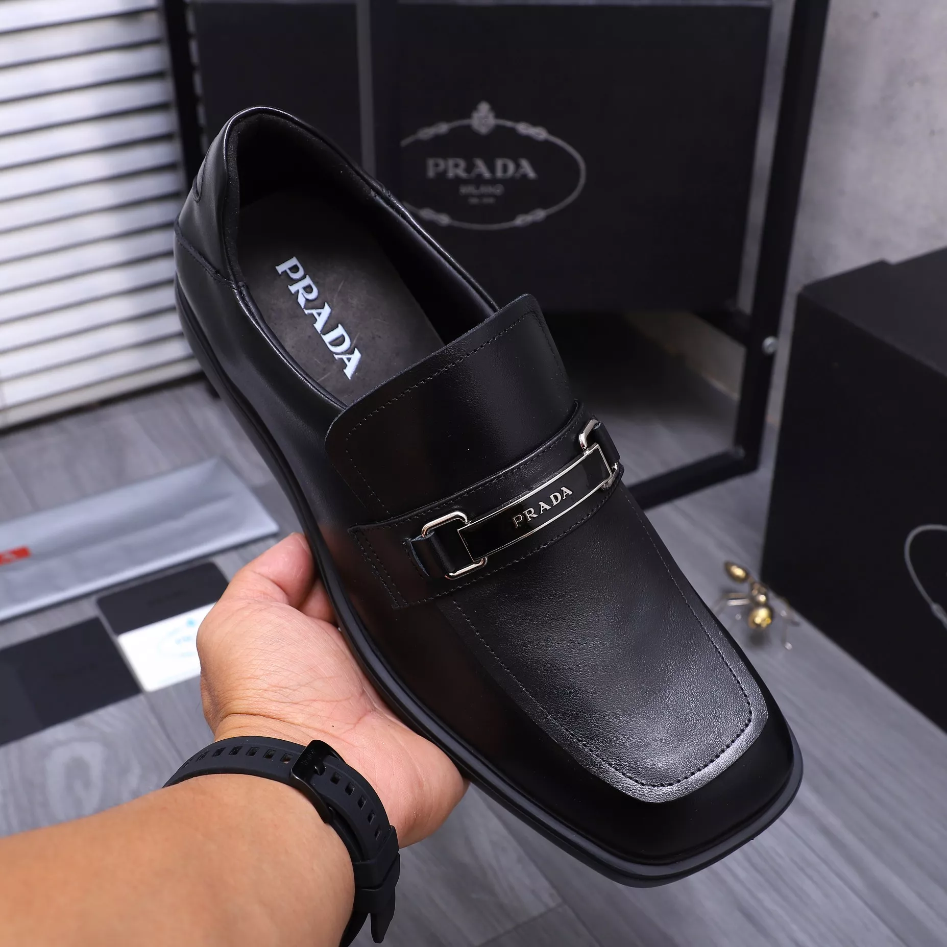 Prada Leather Shoes For Men Affordable 2231