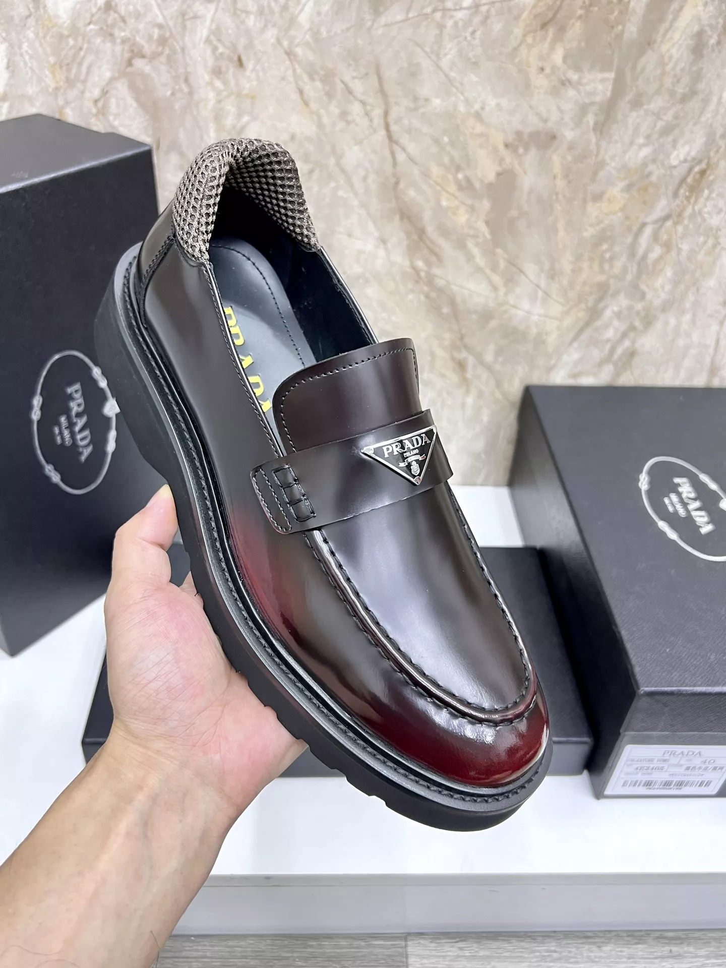 Prada Leather Shoes For Men Affordable 9046