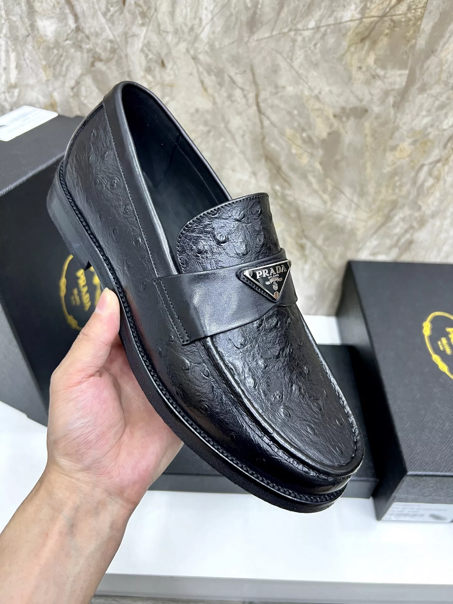 Prada Leather Shoes For Men Compact 7053