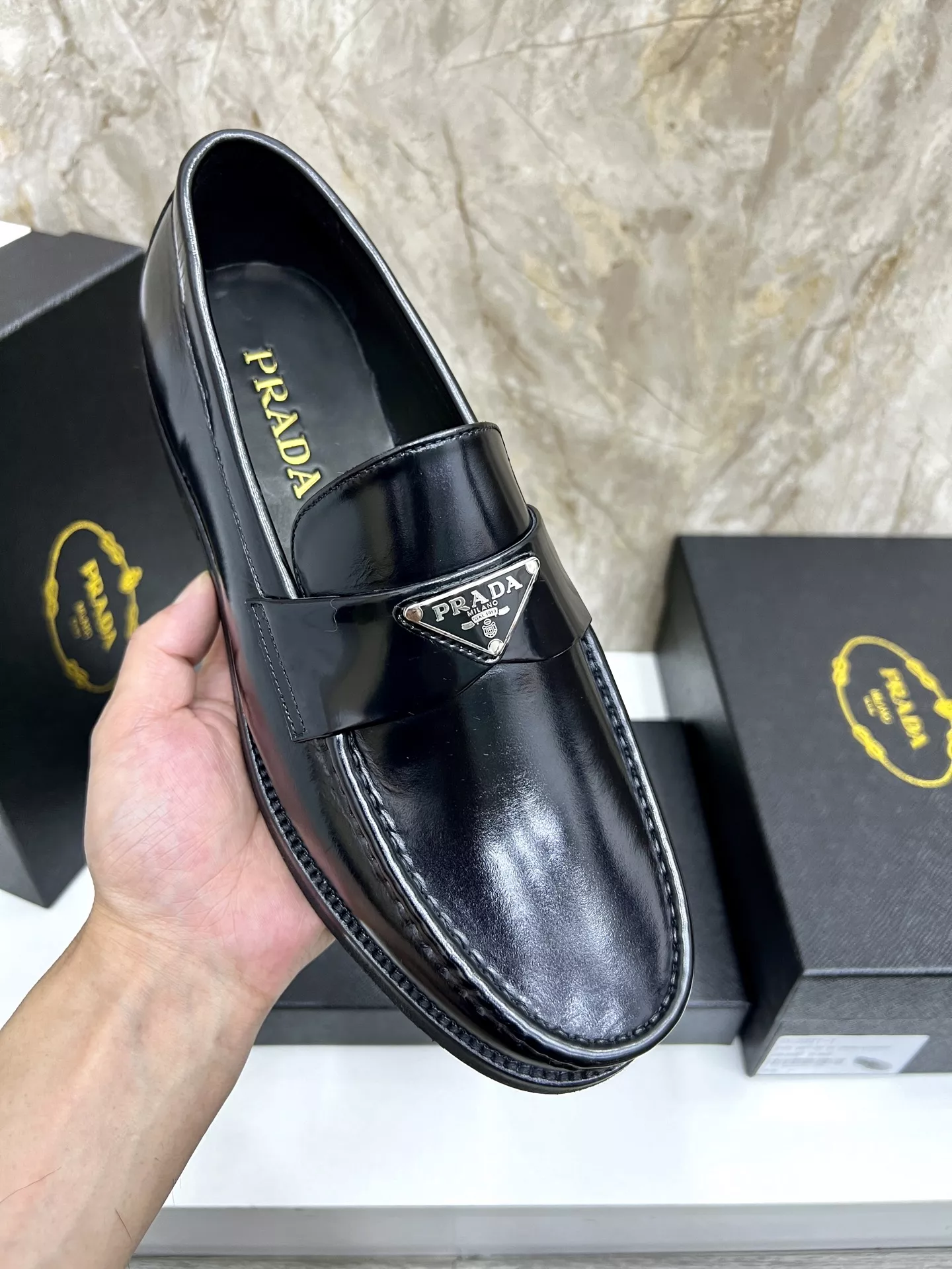Prada Leather Shoes For Men Functional 6884