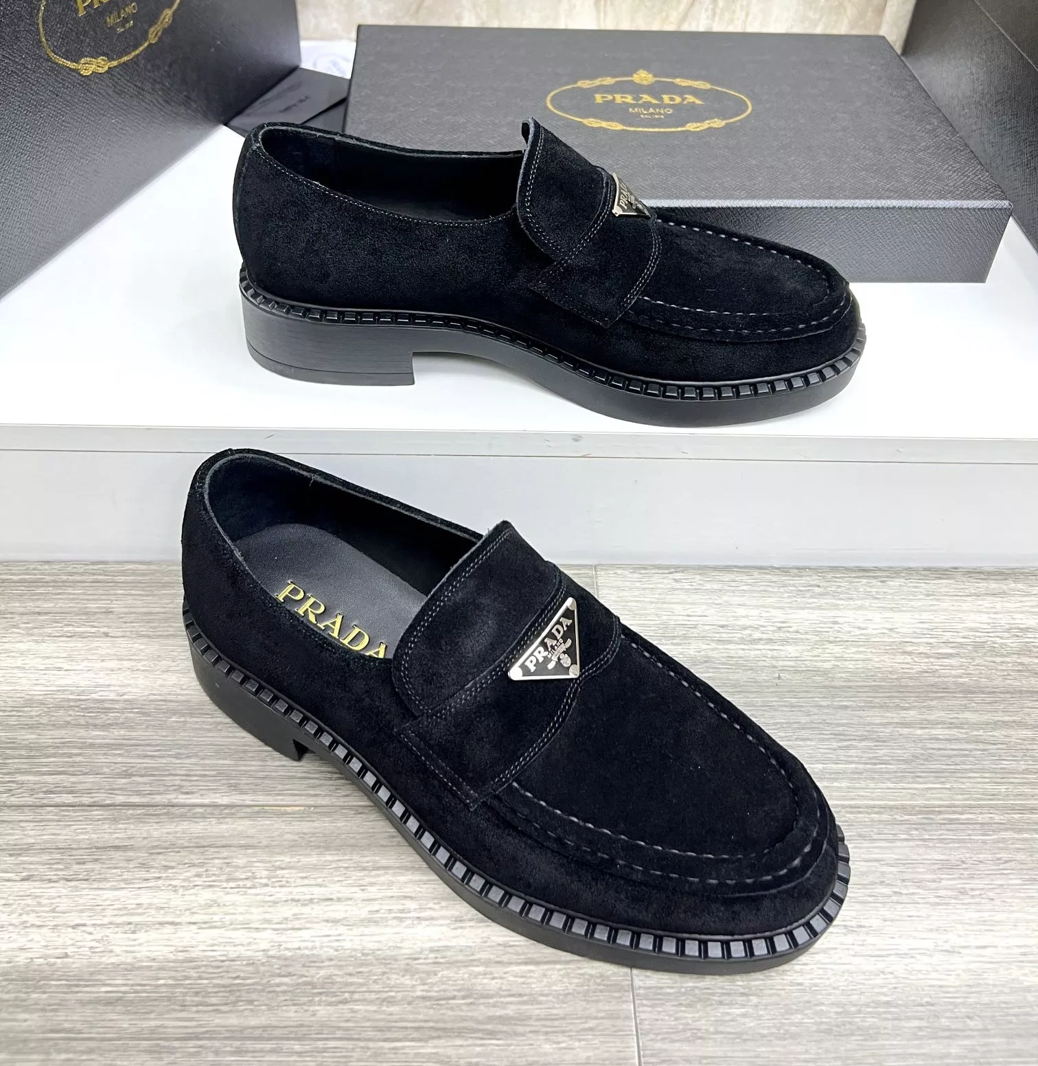 Prada Leather Shoes For Men Refined 2079