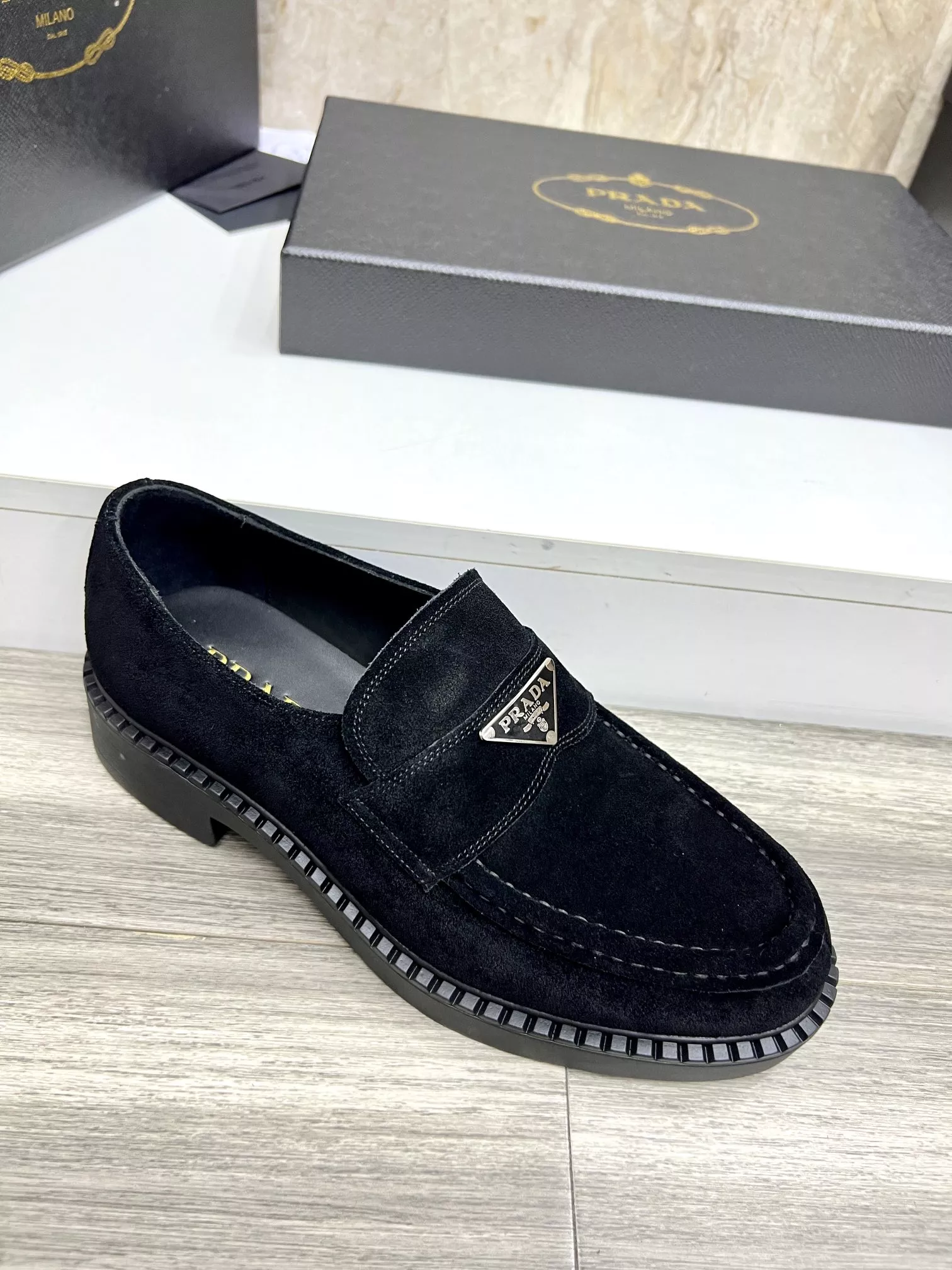Prada Leather Shoes For Men Refined 2079