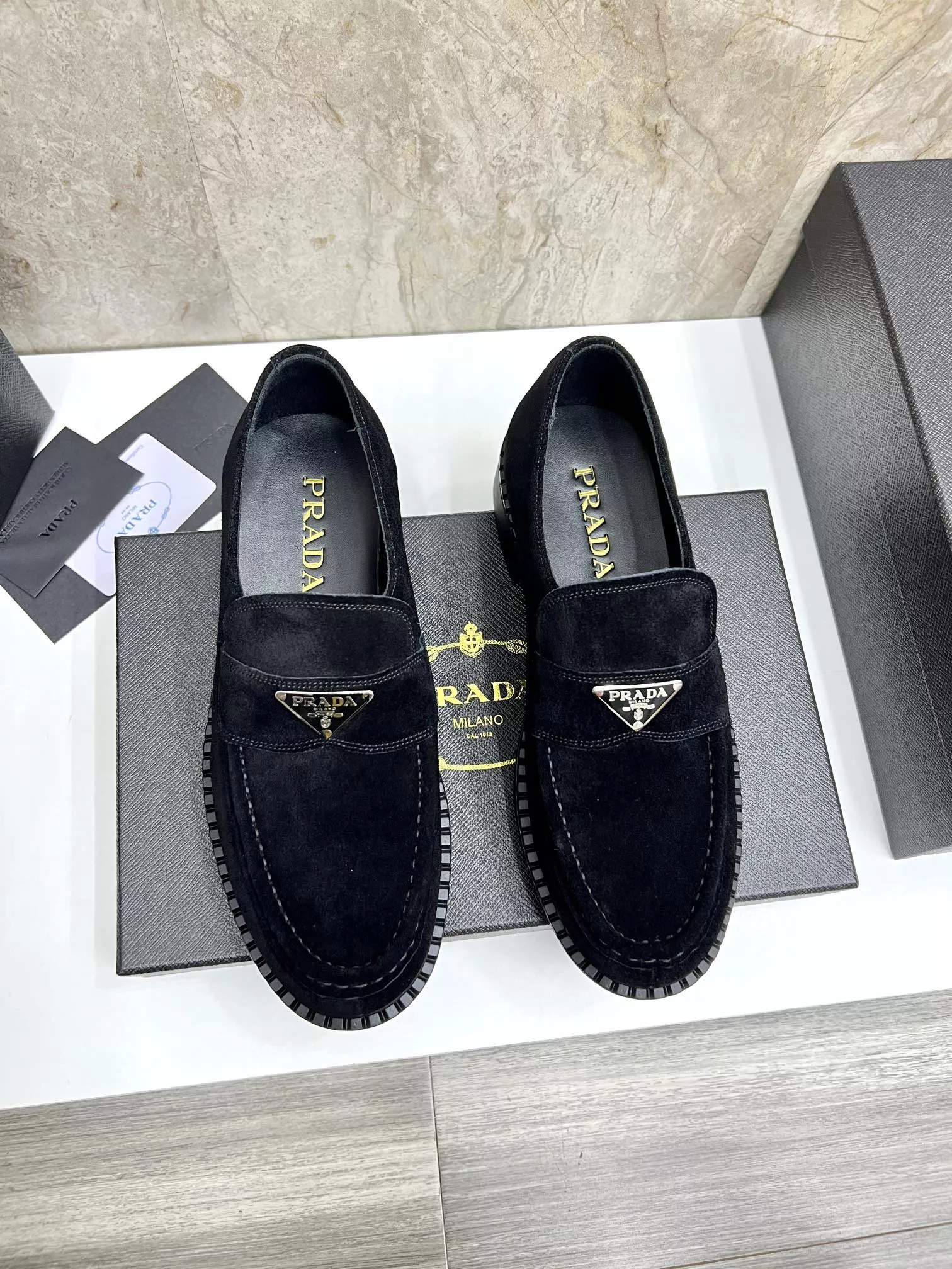 Prada Leather Shoes For Men Refined 2079