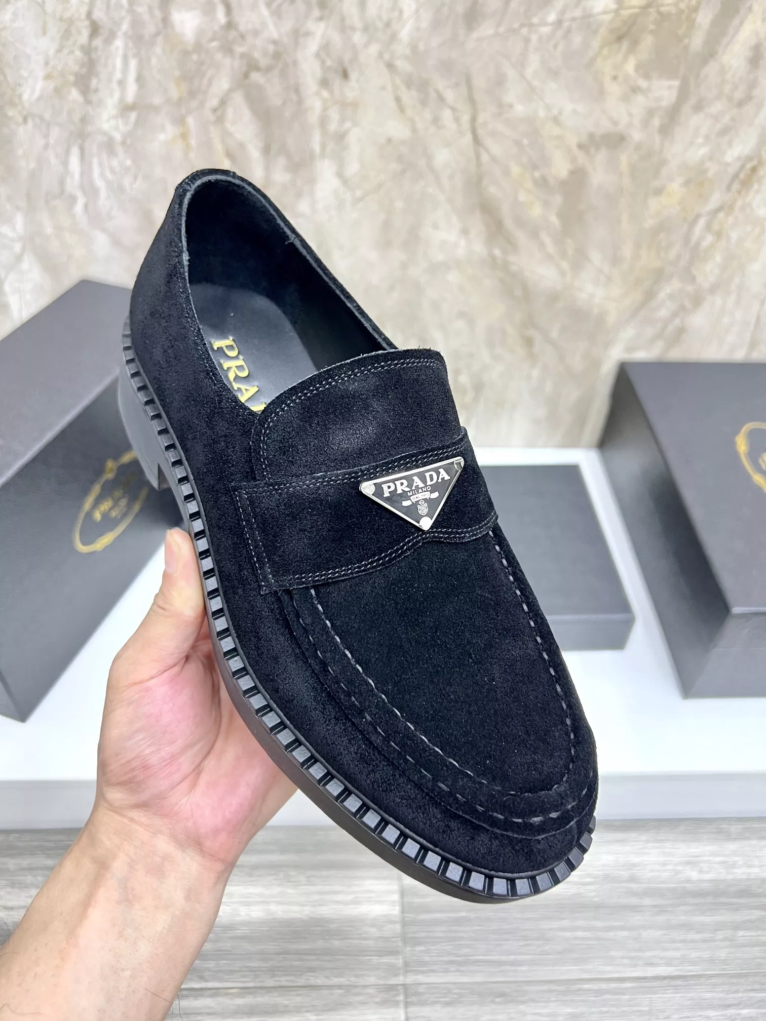 Prada Leather Shoes For Men Refined 2079