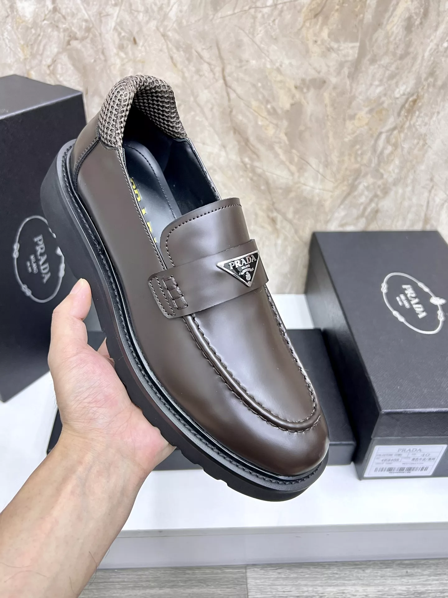 Prada Leather Shoes For Men Sophisticated 1018