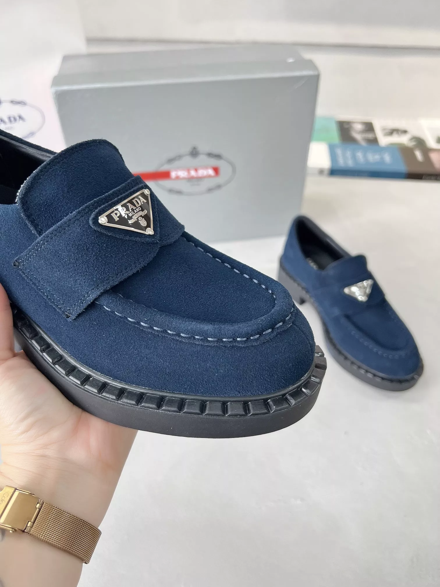 Prada Leather Shoes For Men Trendy 4723