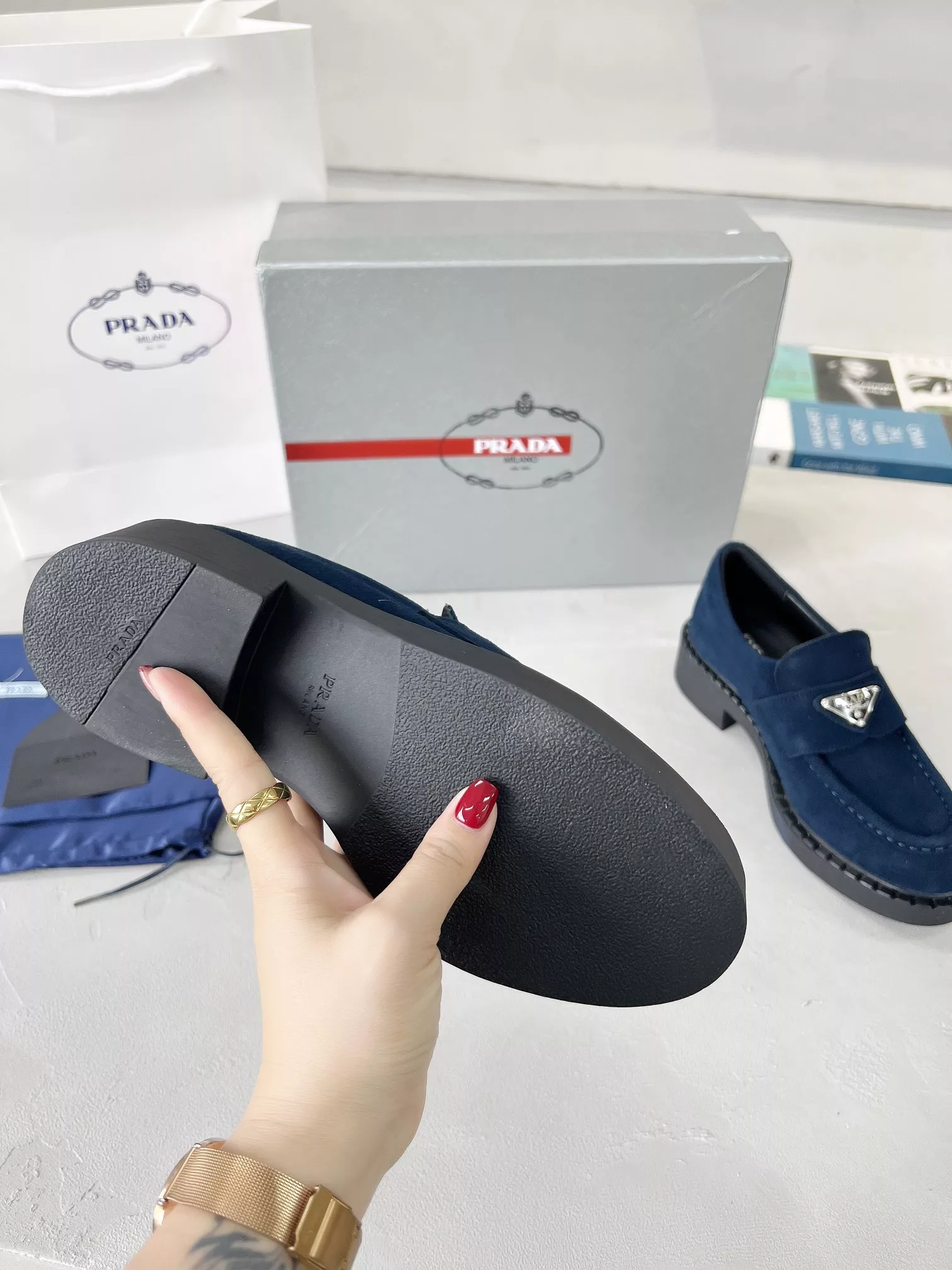 Prada Leather Shoes For Men Trendy 4723