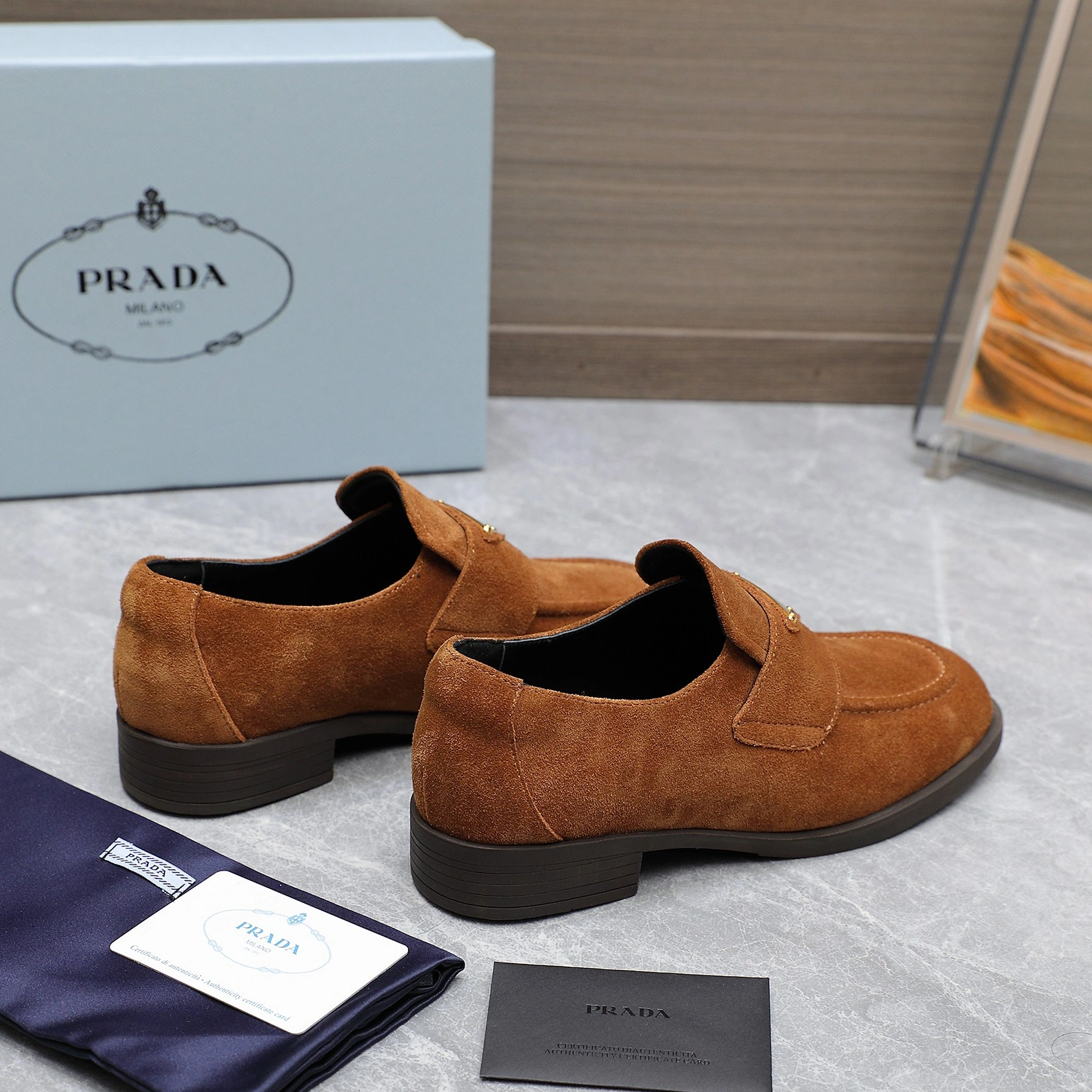 Prada Leather Shoes For Women Breathable 8651