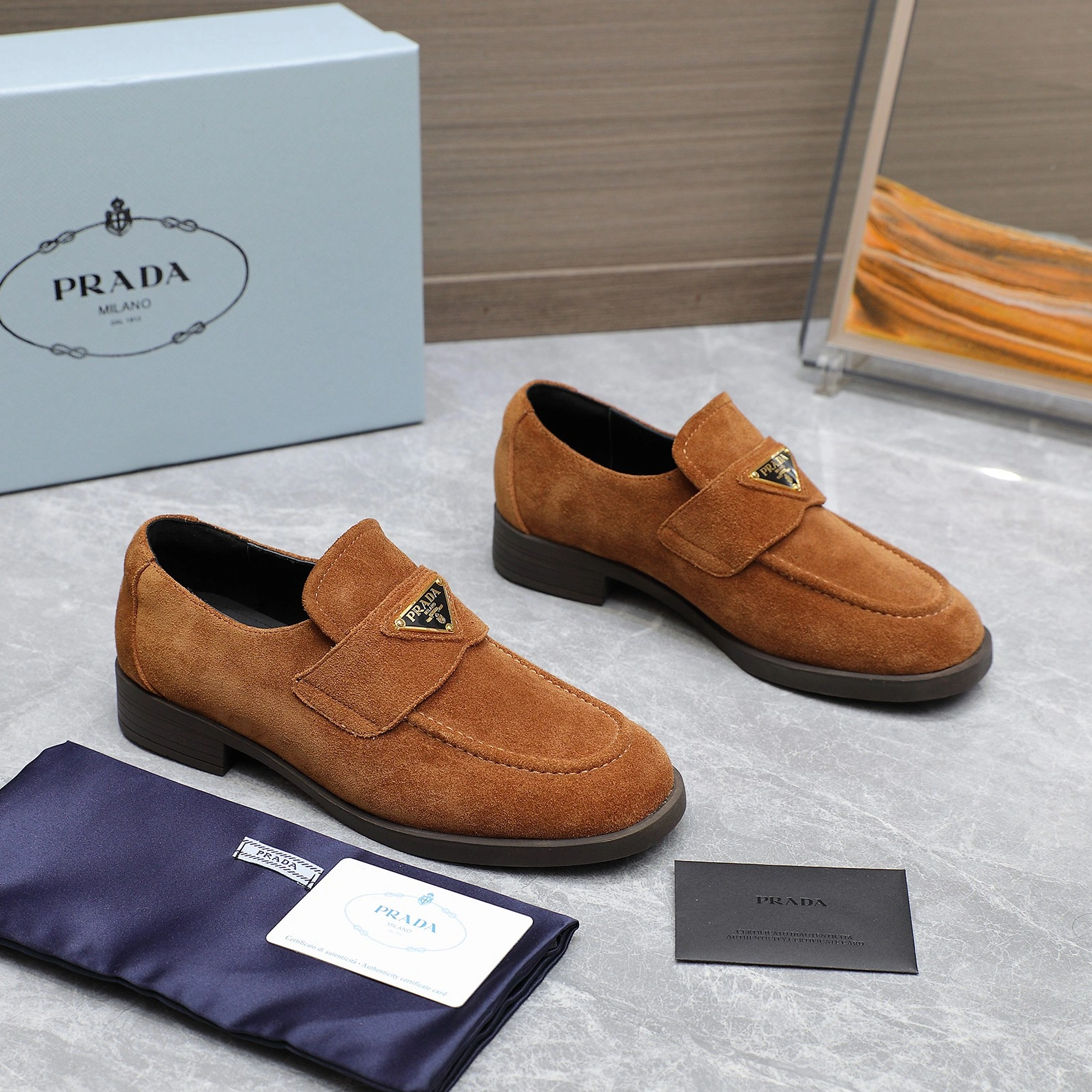Prada Leather Shoes For Women Breathable 8651