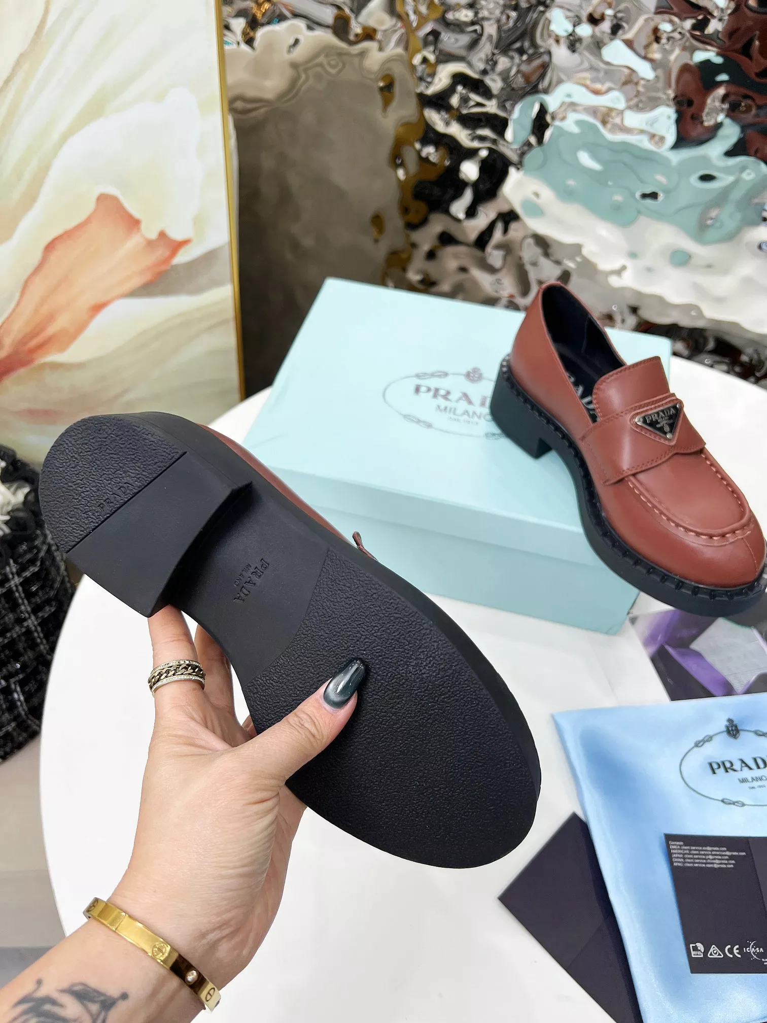 Prada Leather Shoes For Women HighQuality 4202