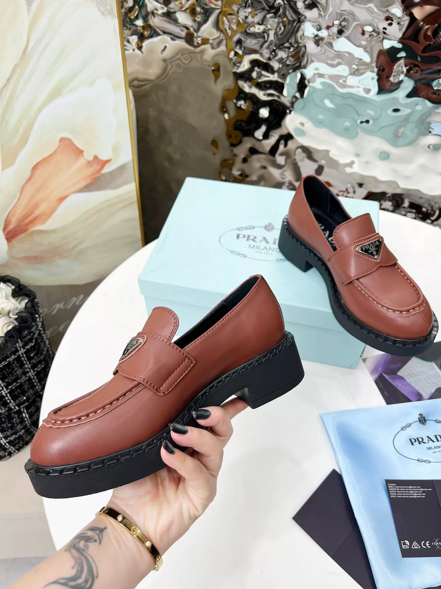 Prada Leather Shoes For Women HighQuality 4202