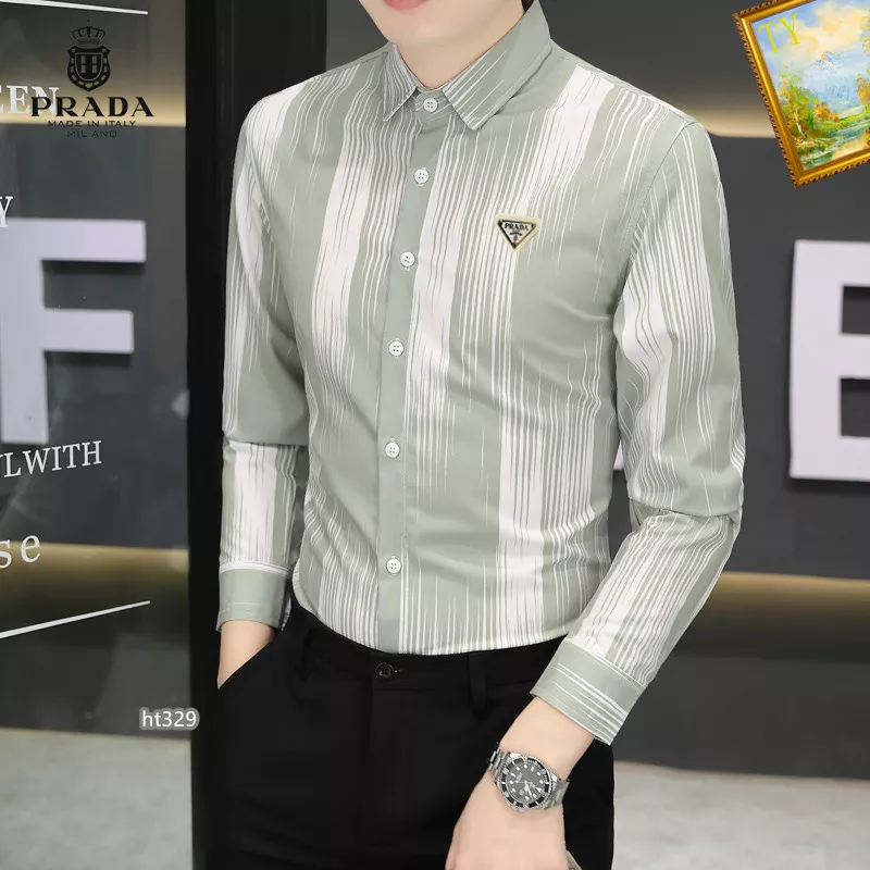 Prada Shirts Long Sleeved For Men DailyWear 5835