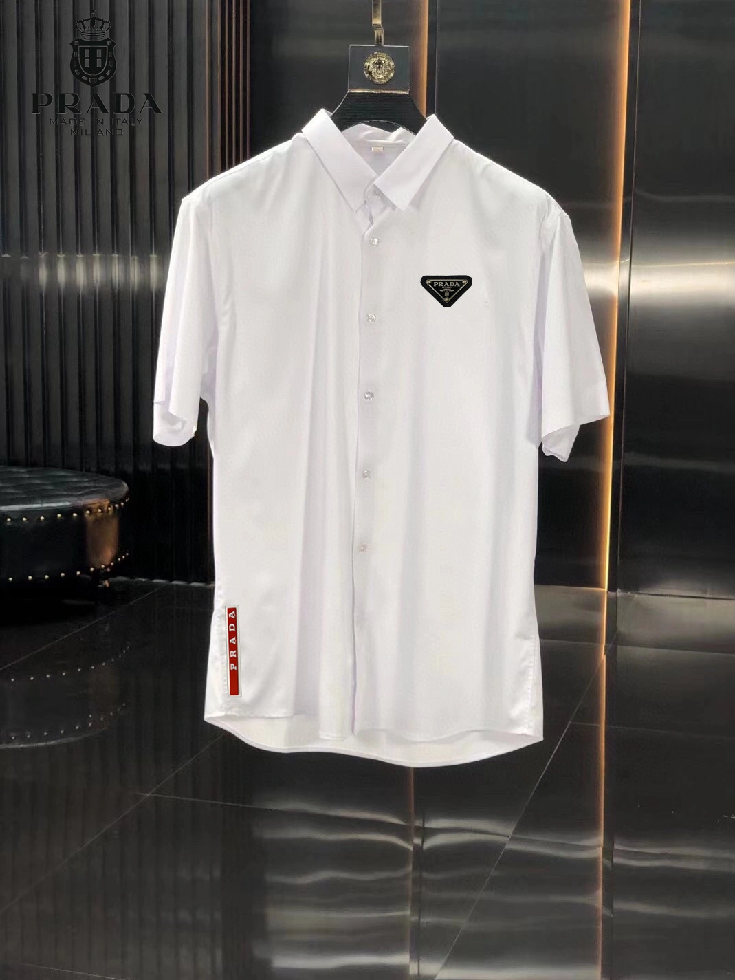 Prada Shirts Short Sleeved For Men Cozy 3382