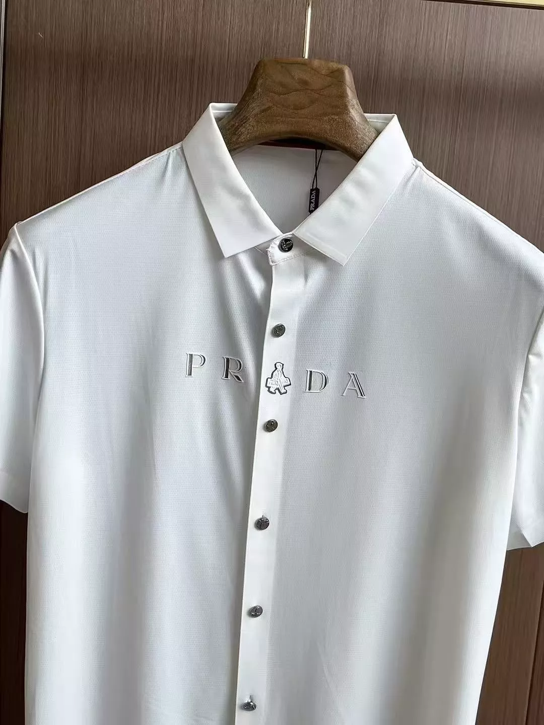 Prada Shirts Short Sleeved For Men Vibrant 2694