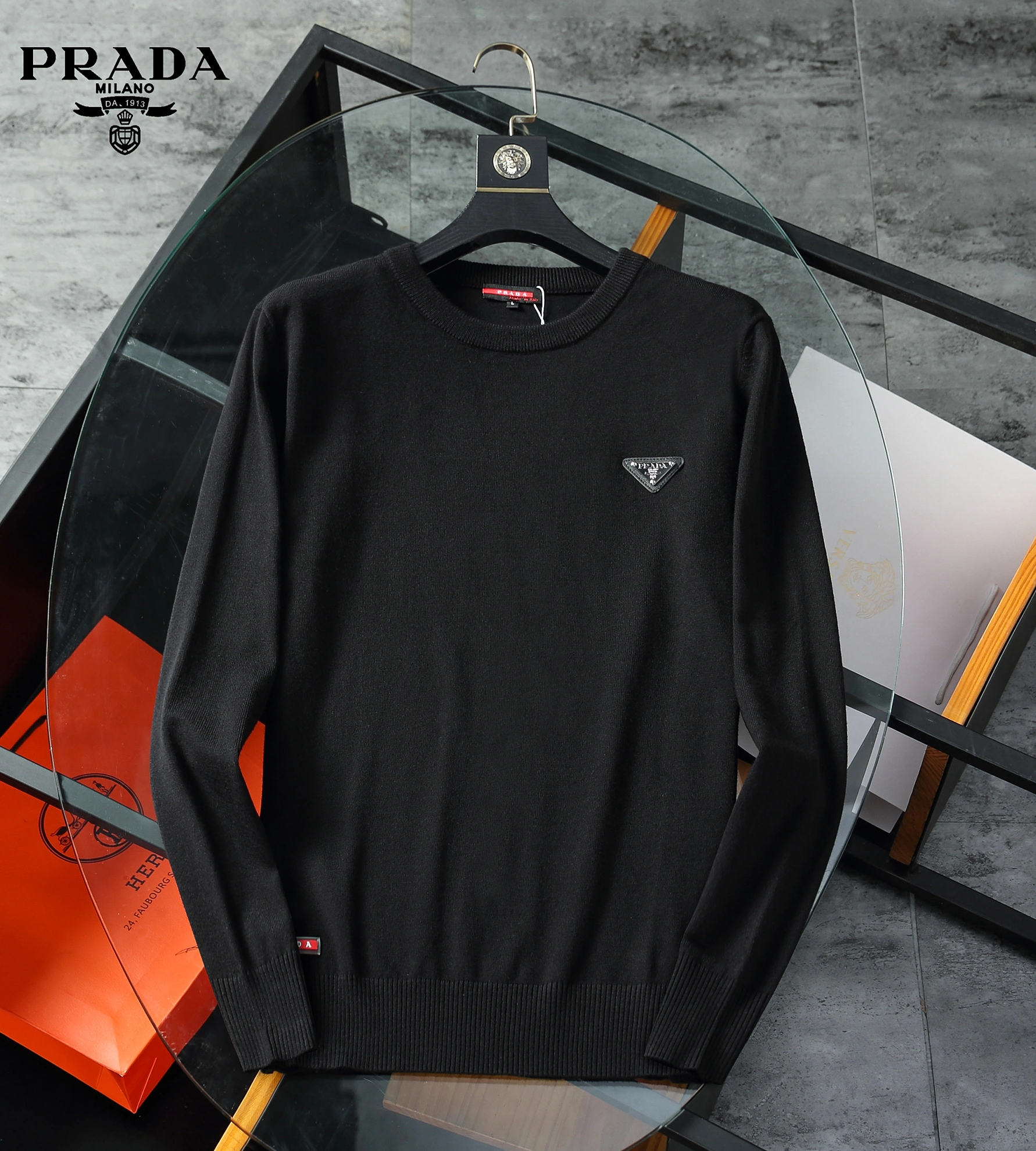 Prada Sweater Long Sleeved For Men Sophisticated 2472