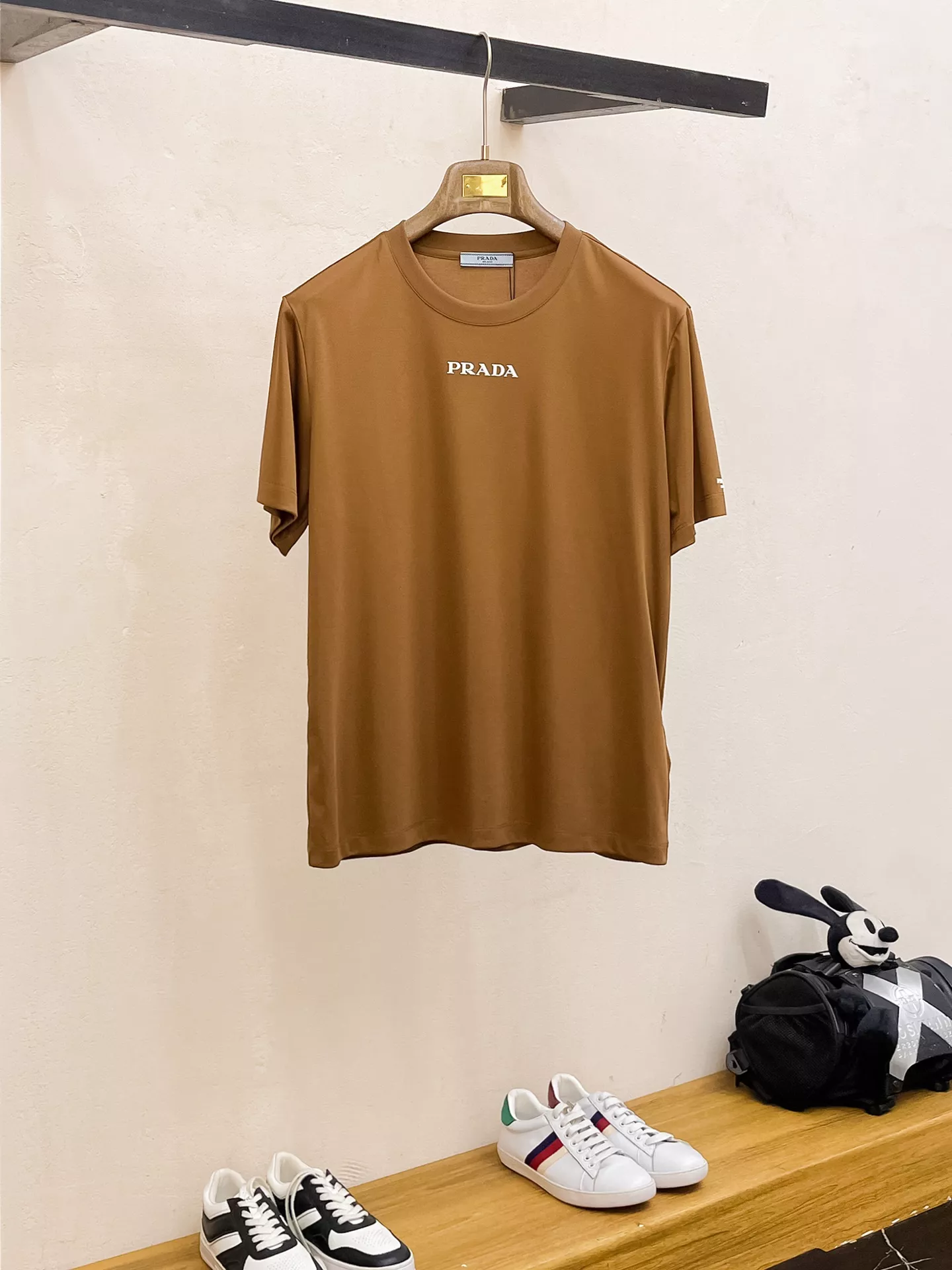 Prada T-Shirts Short Sleeved For Men Bold 9536