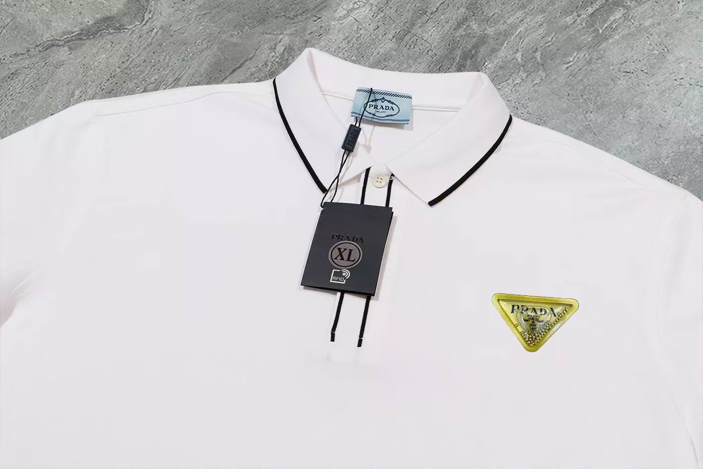 Prada T-Shirts Short Sleeved For Men Bold 9935