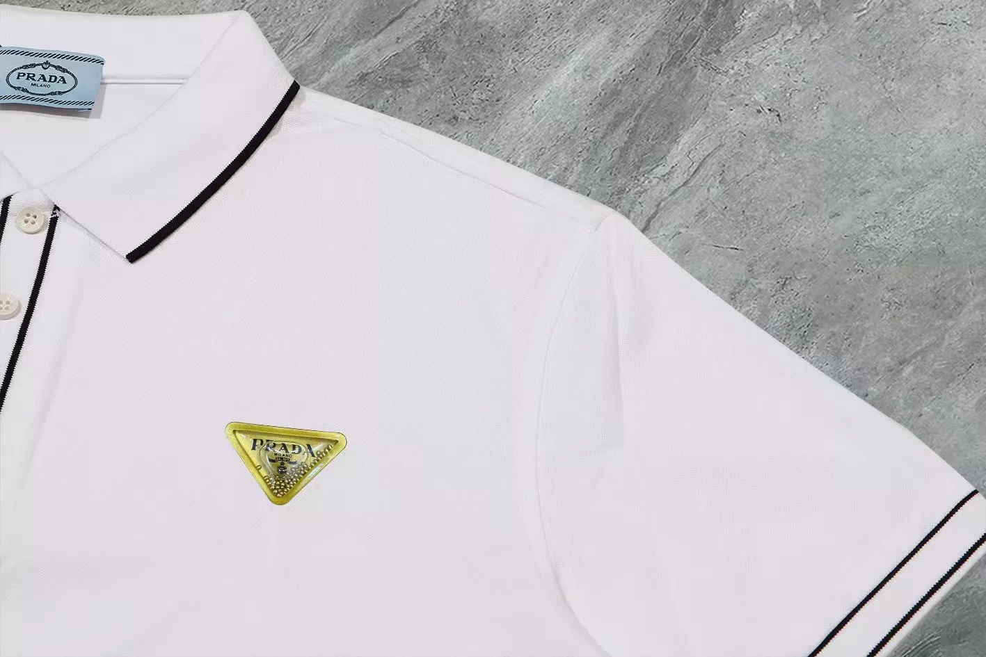Prada T-Shirts Short Sleeved For Men Bold 9935