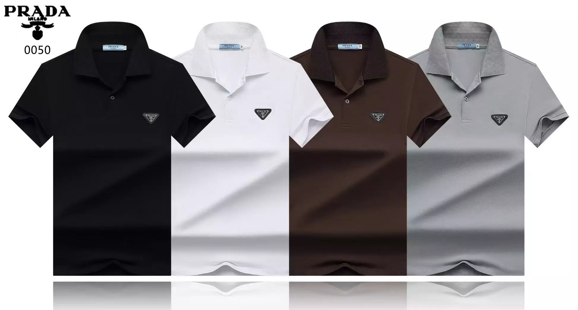 Prada T-Shirts Short Sleeved For Men Elegant 9351