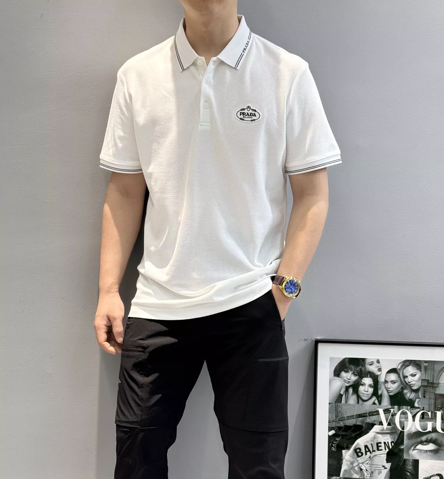 Prada T-Shirts Short Sleeved For Men Vibrant 5485
