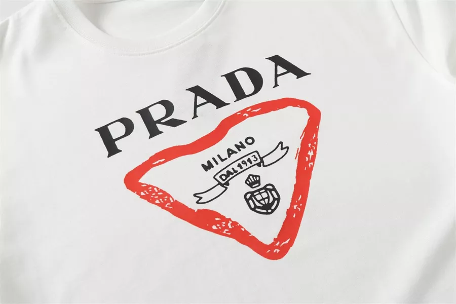 Prada T-Shirts Short Sleeved For Unisex Breathable 9719