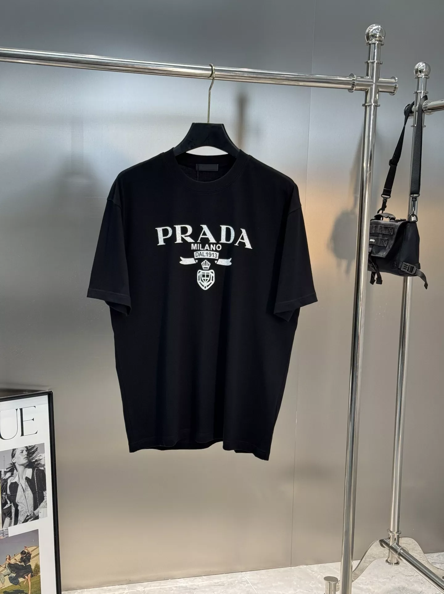 Prada T-Shirts Short Sleeved For Unisex Bright 1951