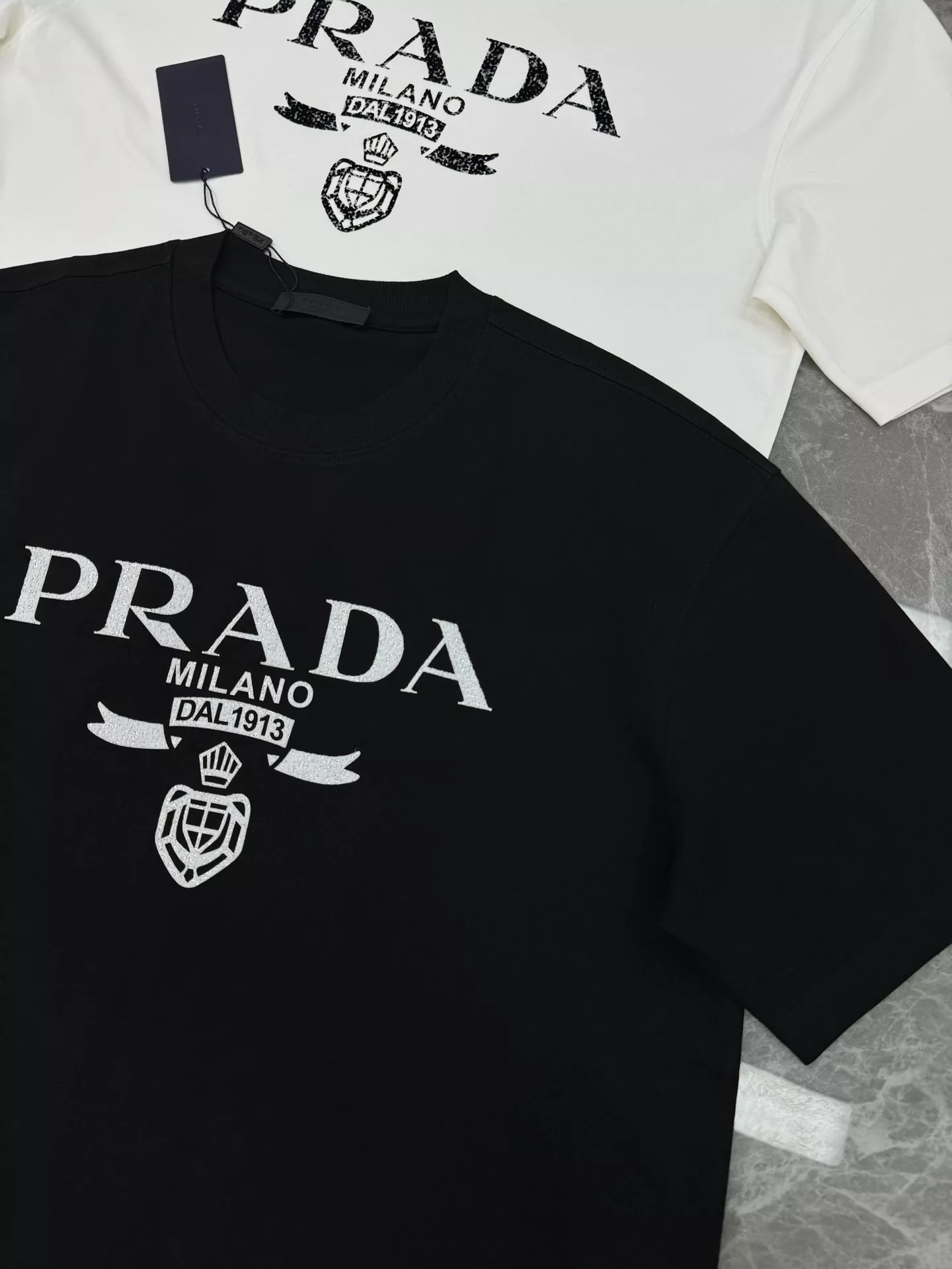 Prada T-Shirts Short Sleeved For Unisex Bright 1951