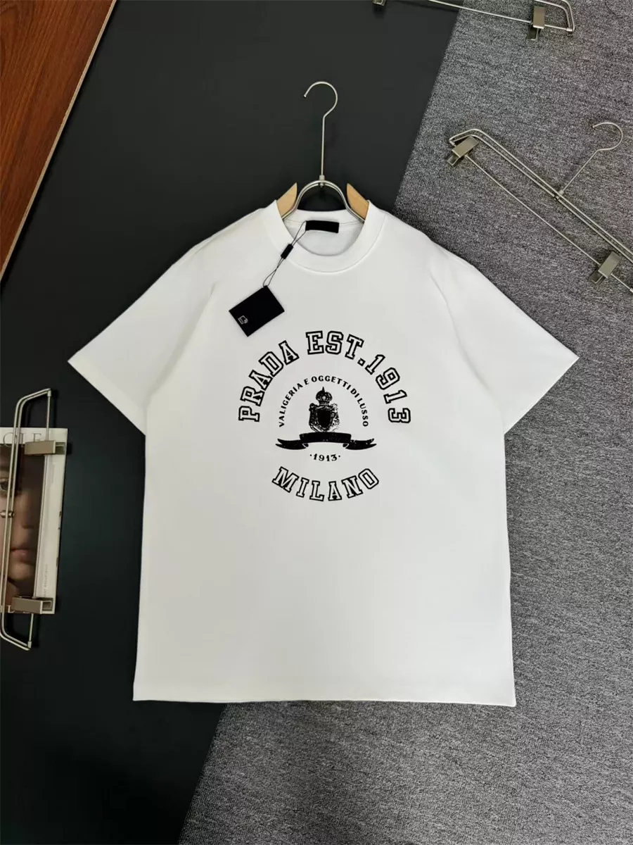 Prada T-Shirts Short Sleeved For Unisex DailyWear 6972