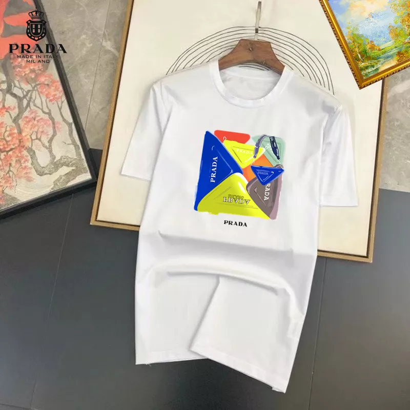 Prada T-Shirts Short Sleeved For Unisex Durable 9749